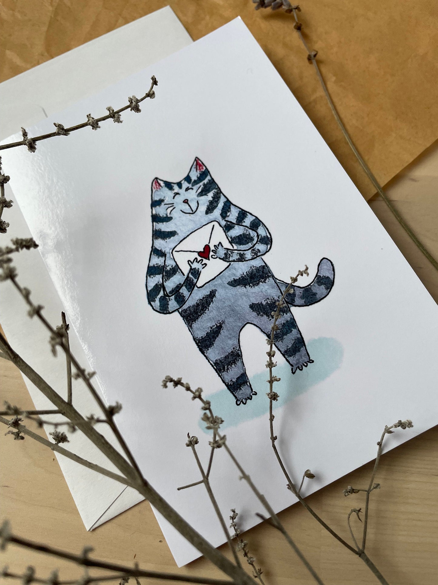 Carte de vœux verticale : Tu as reçu un message d'amour