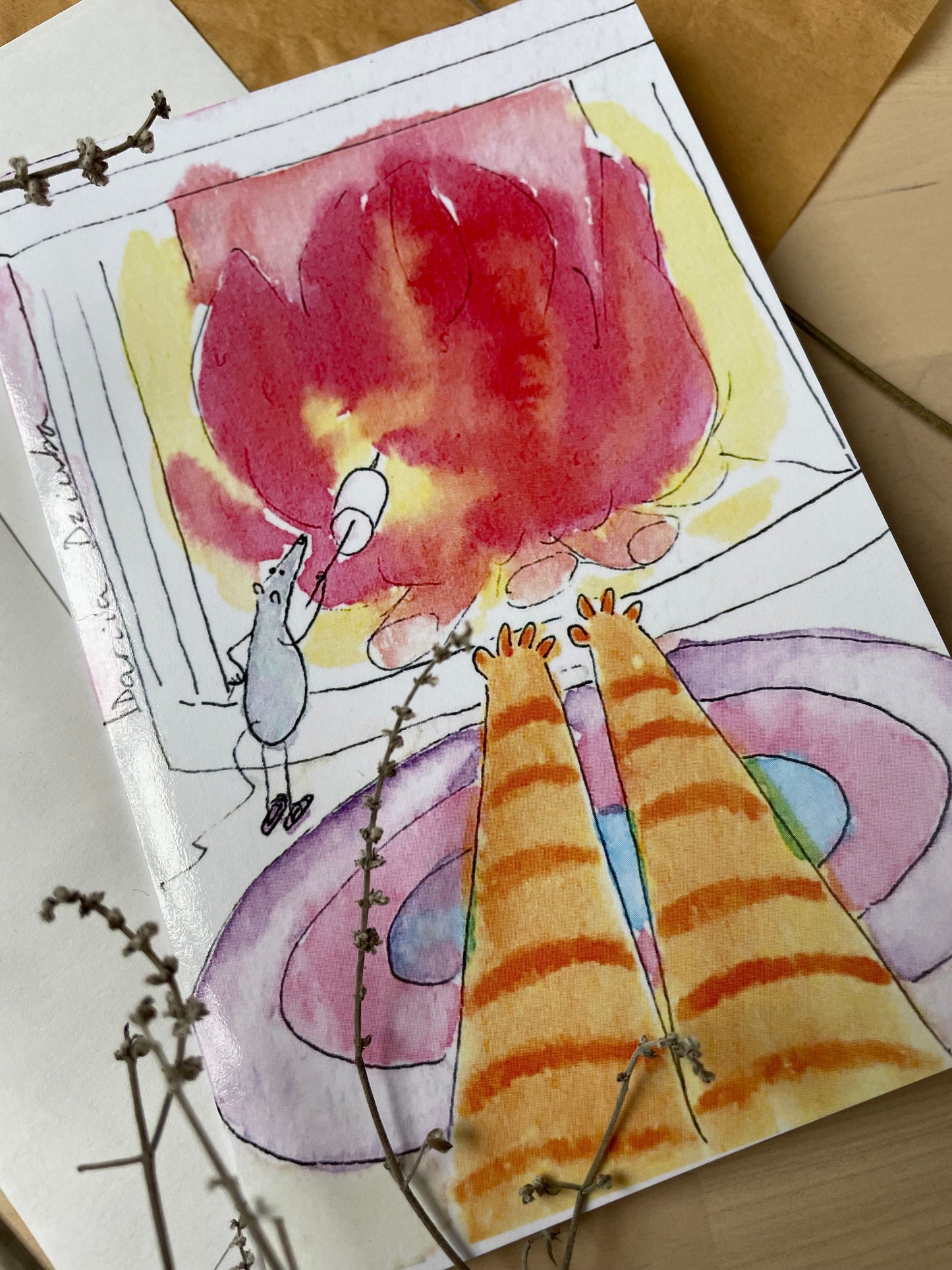 Carte de vœux verticale : Amour simple