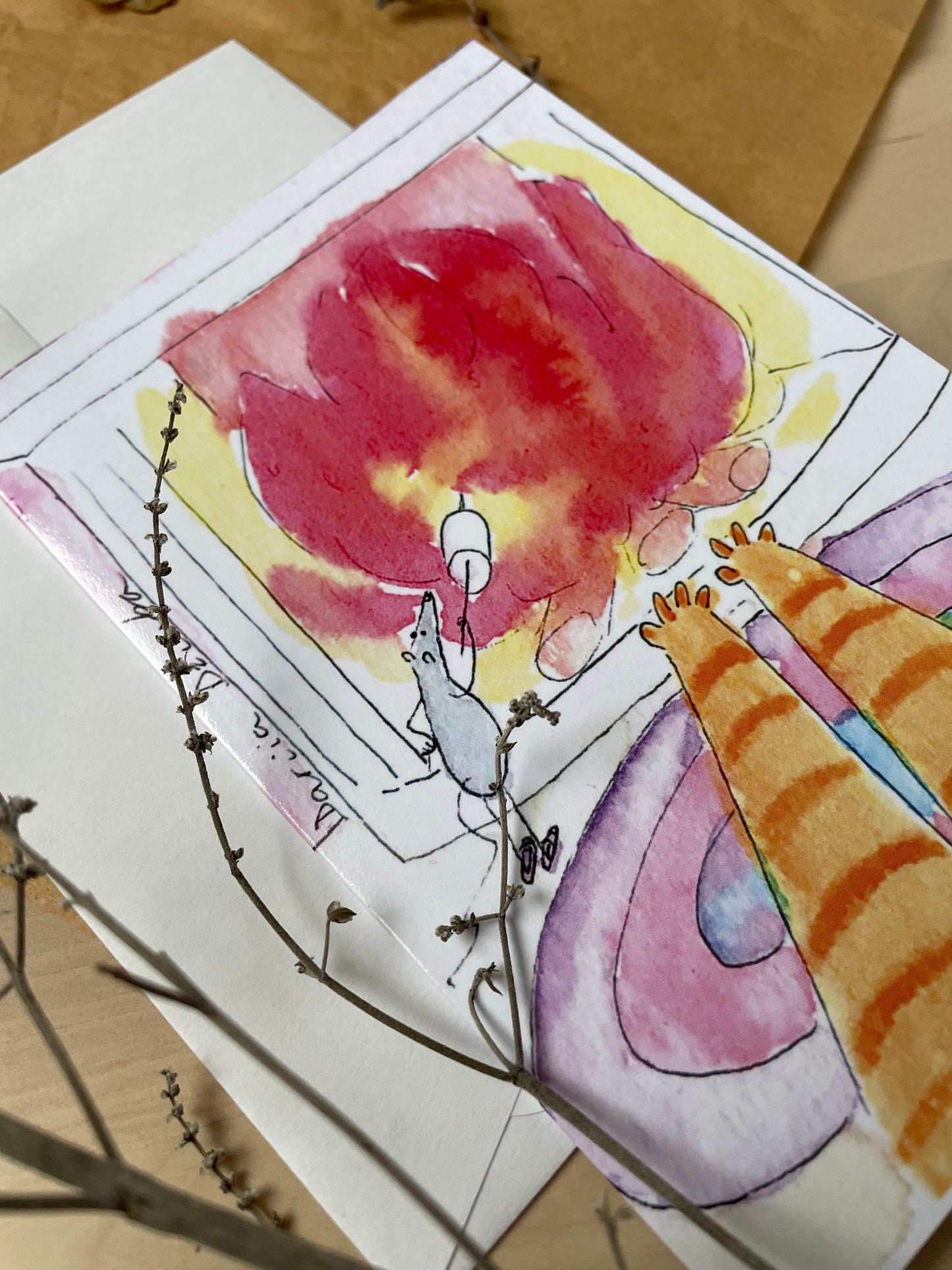 Carte de vœux verticale : Amour simple