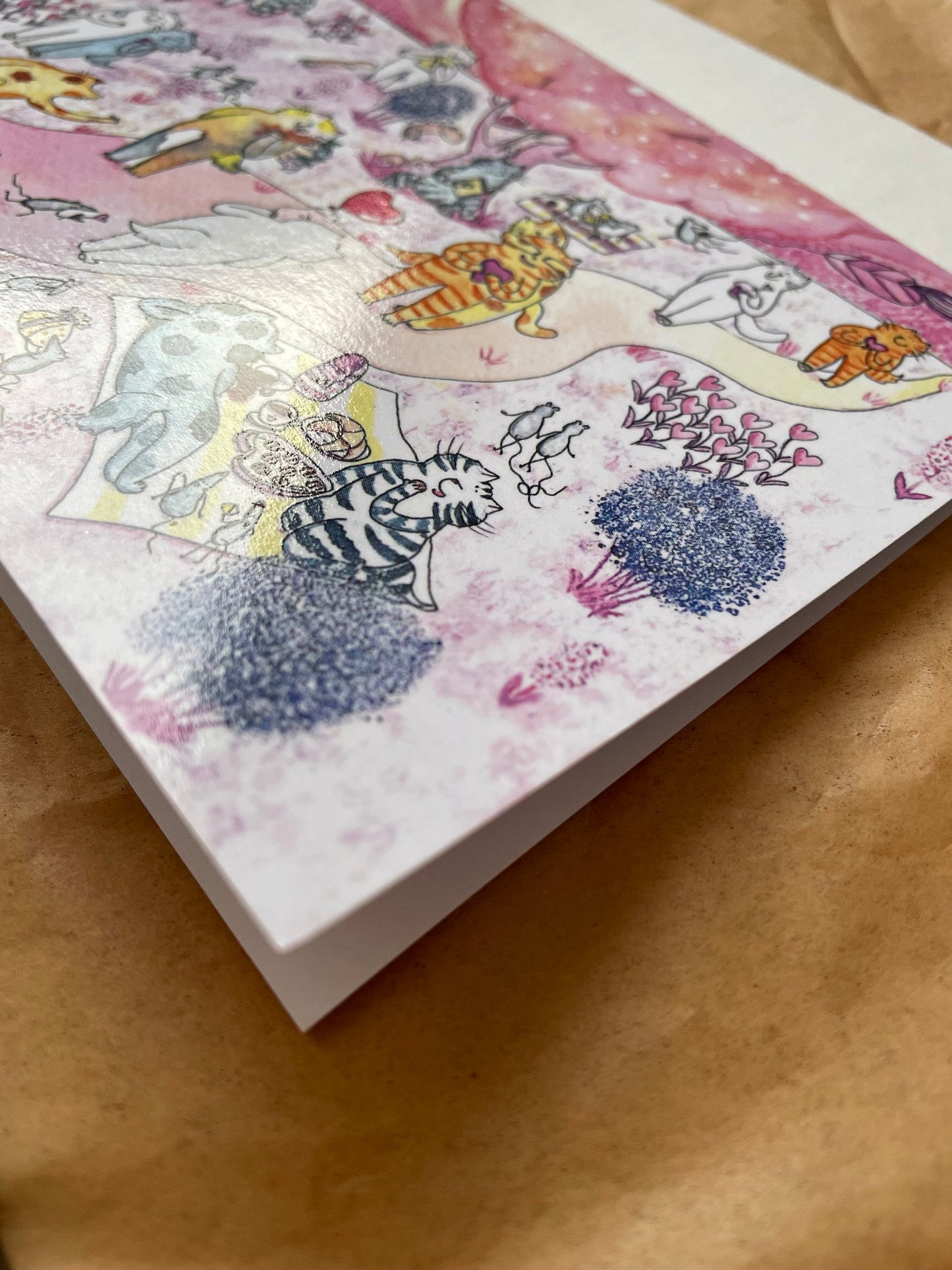 Carte de vœux horizontale : L'amour est dans l'air