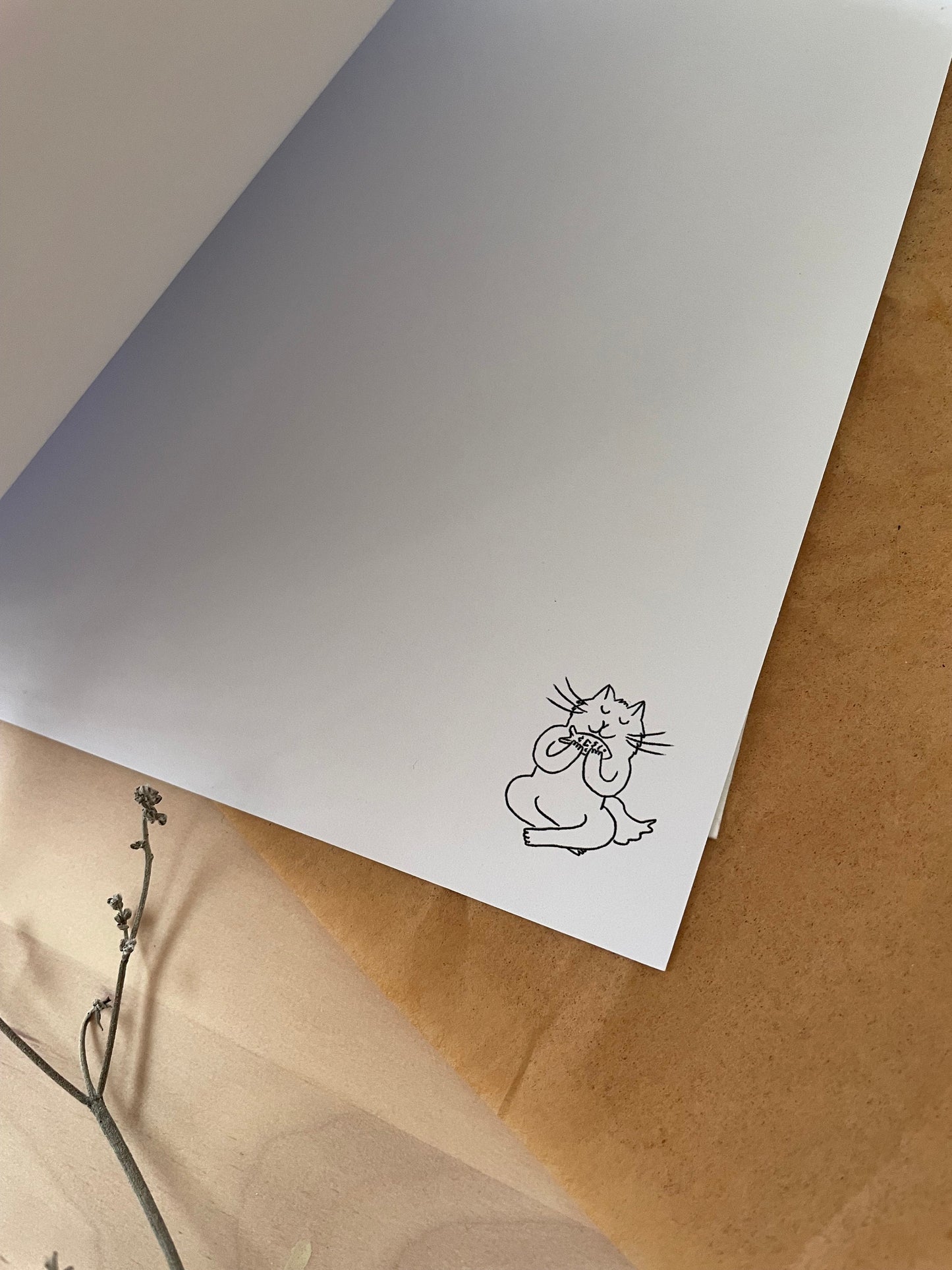 Carte de vœux carrée : Happy cat life