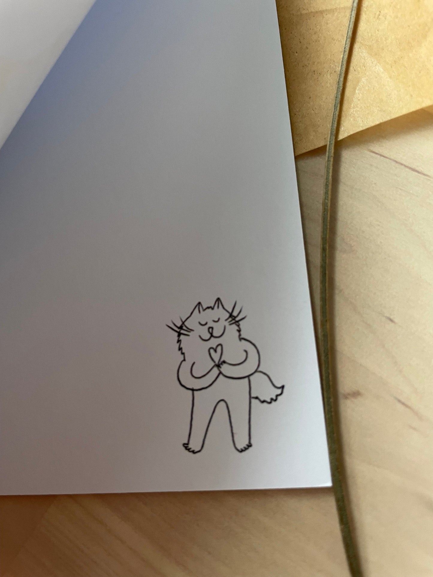 Carte de vœux verticale : Amour félin magique