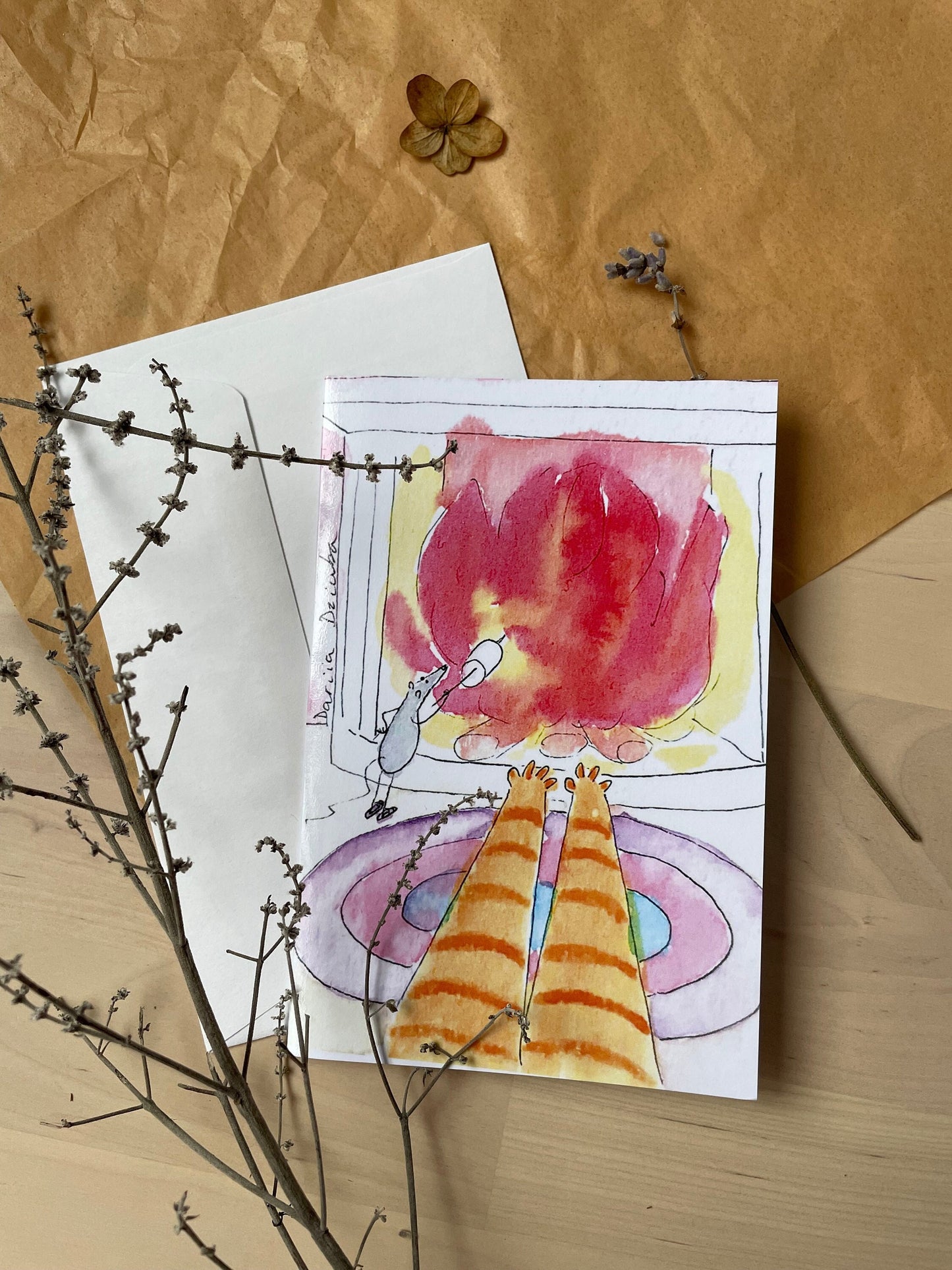 Carte de vœux verticale : Amour simple