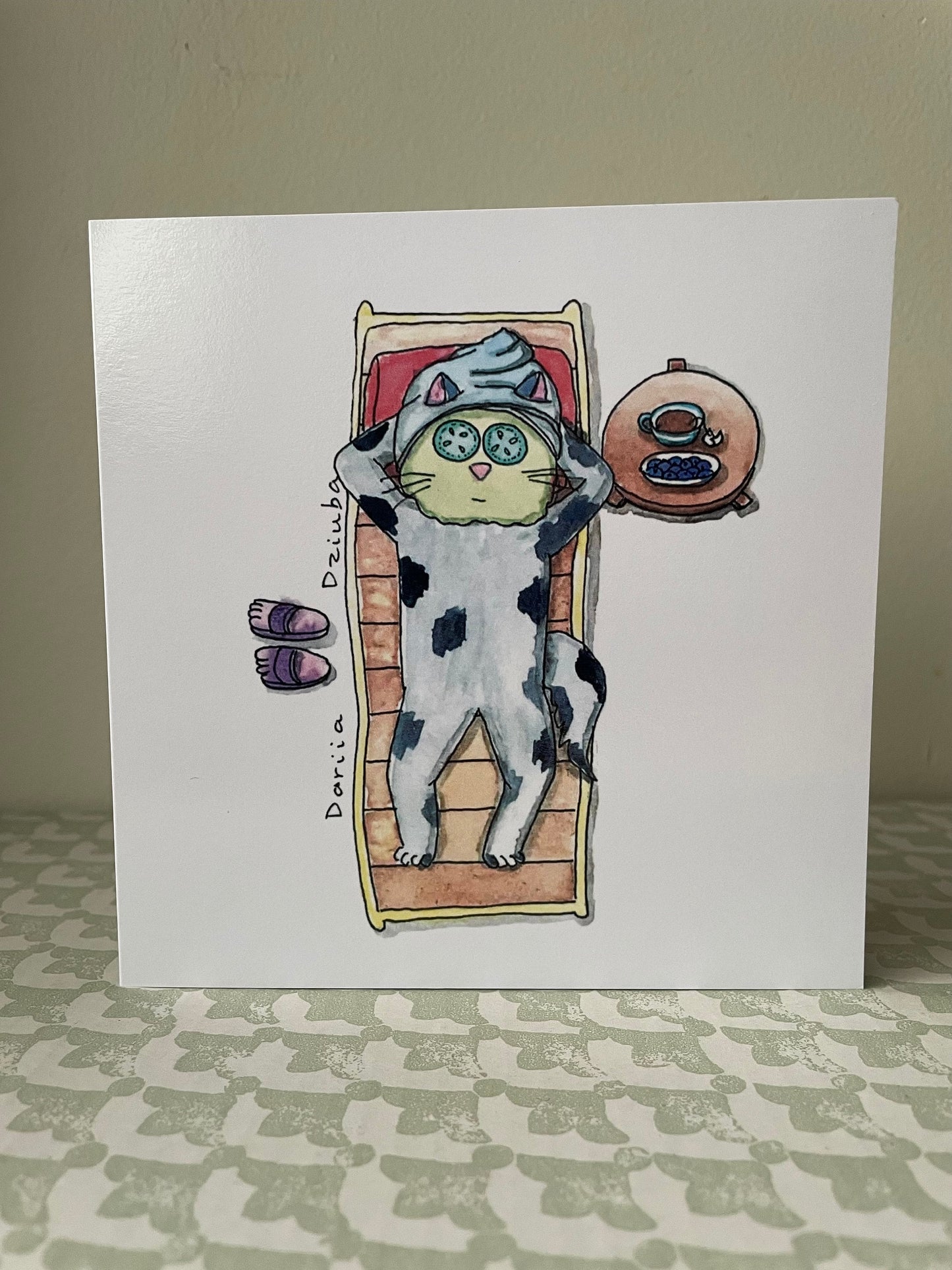 Chat dans un SPA: Carte de vœux pliante