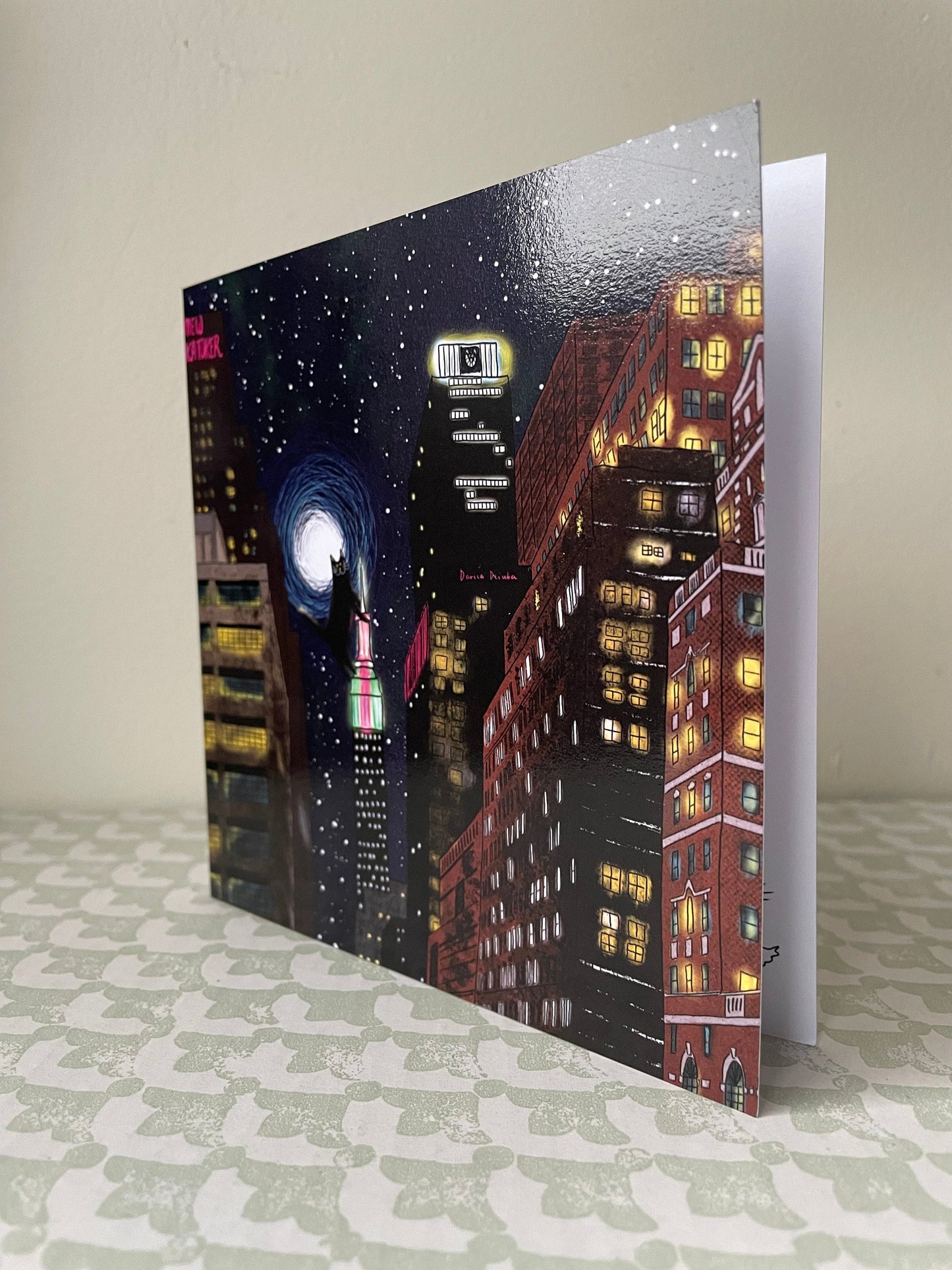 Carte carrée Cat Kong à New York: Carte de vœux