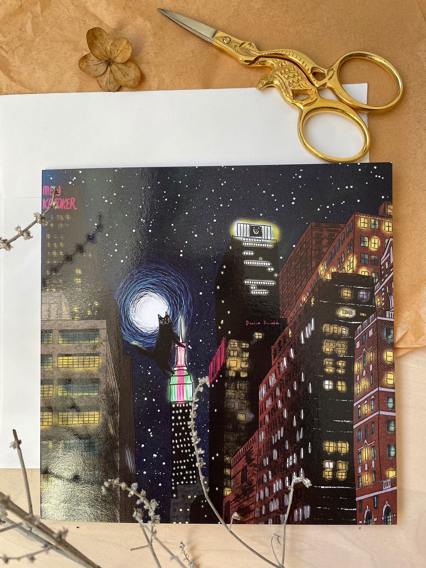 Carte carrée Cat Kong à New York: Carte de vœux