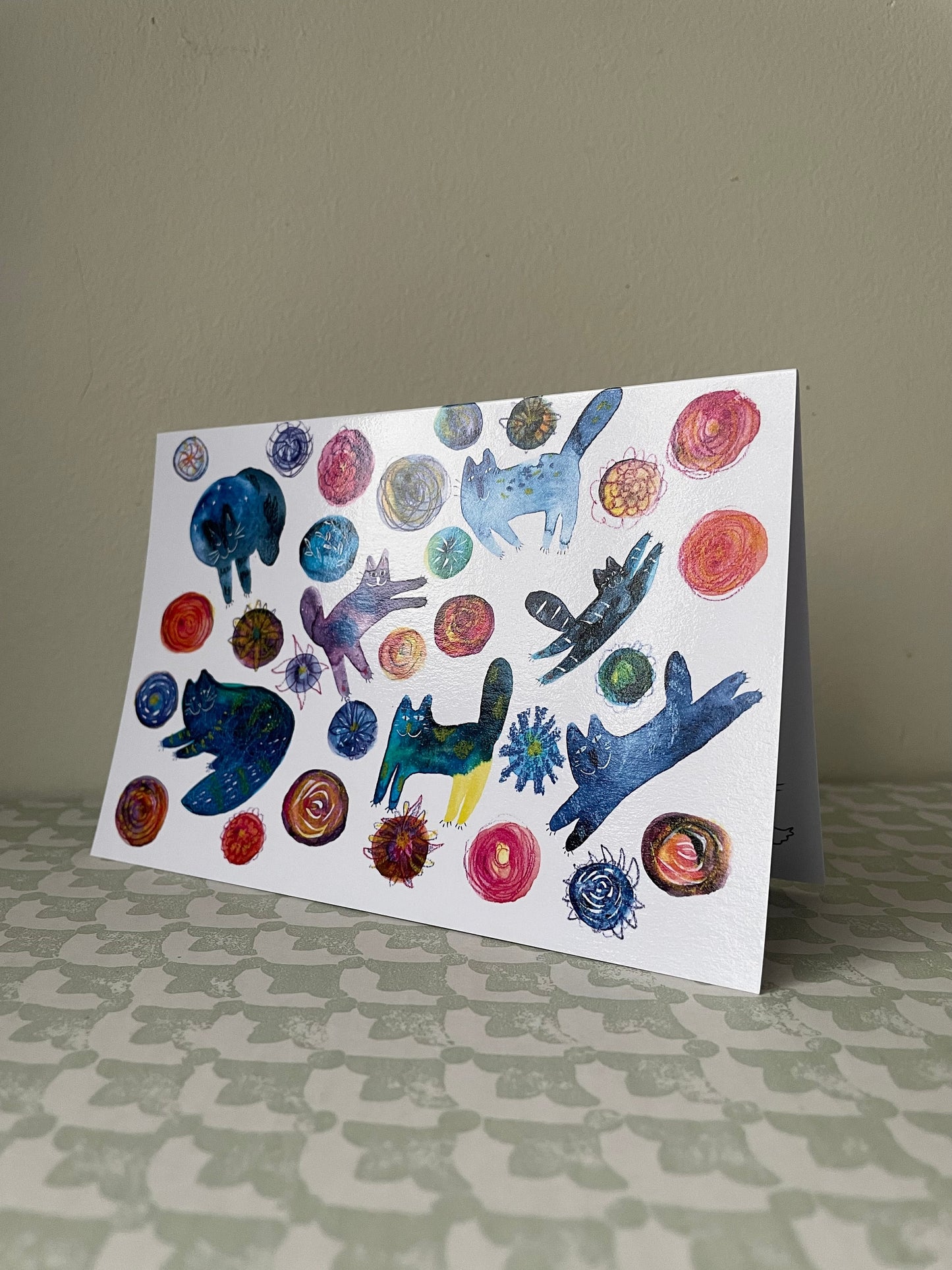 Chats et fleurs: Carte de vœux