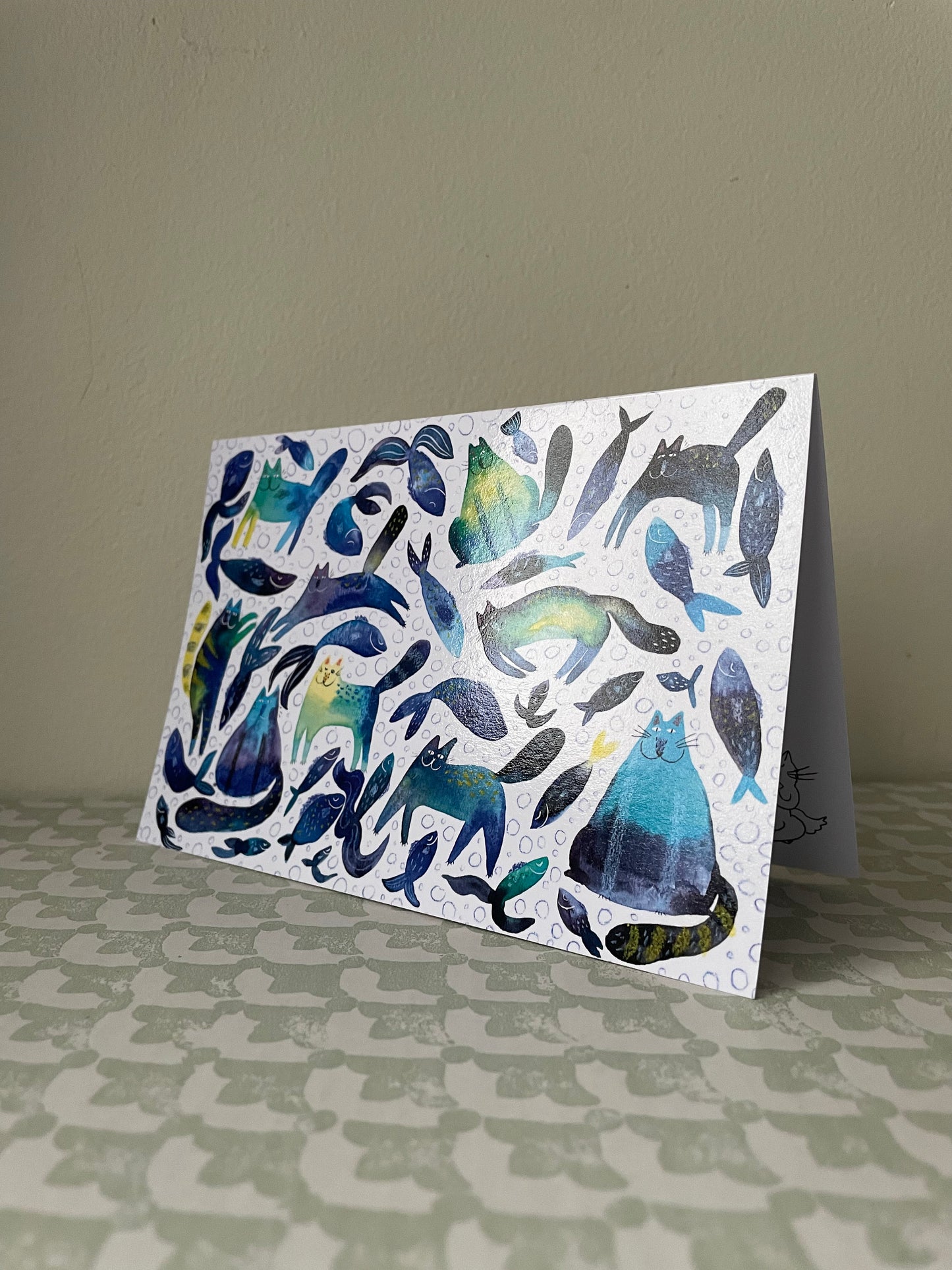 Chats et poissons: Carte de vœux