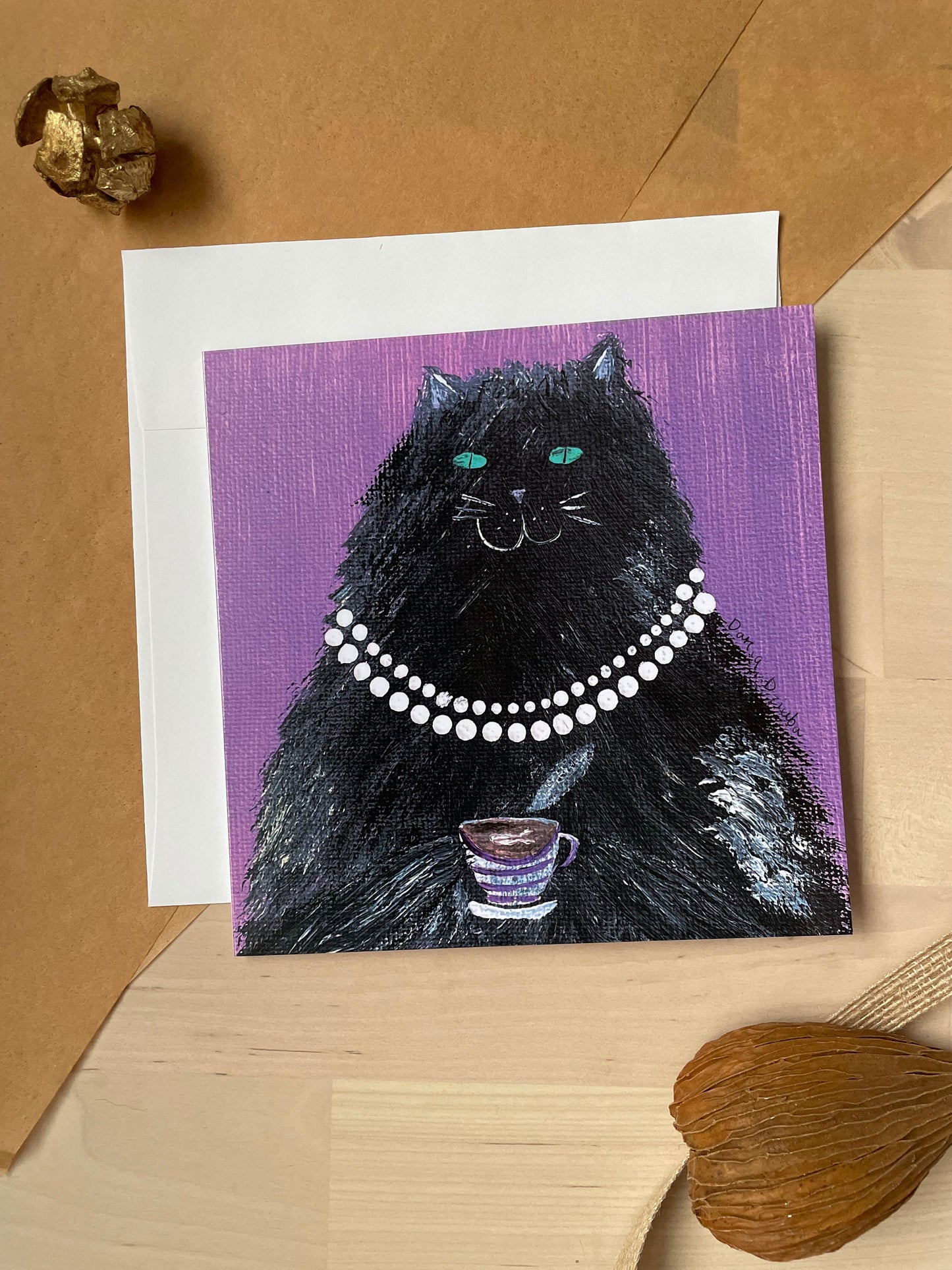 Carte de vœux verticale : Carte carrée aristochat