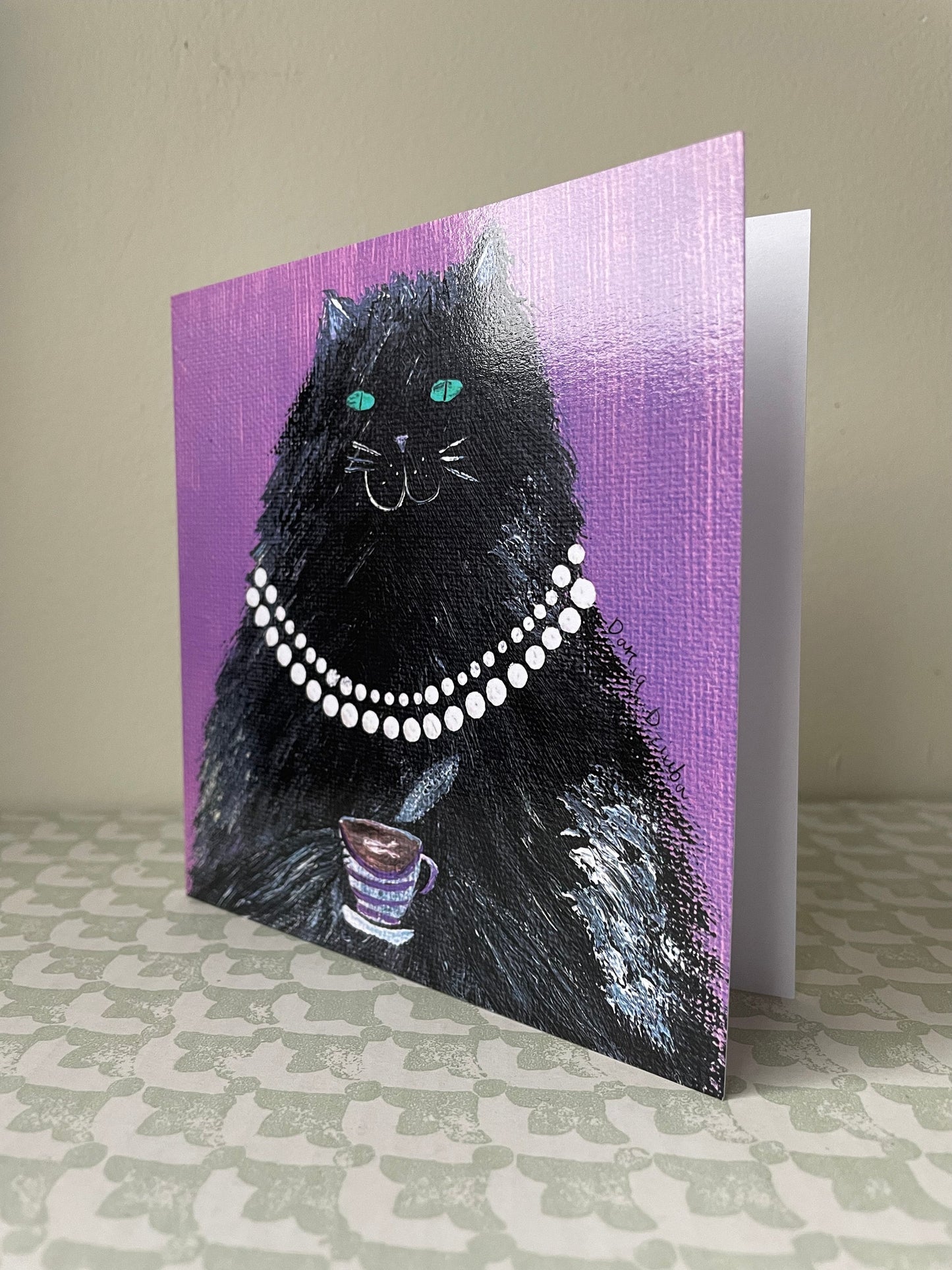 Carte de vœux verticale : Carte carrée aristochat