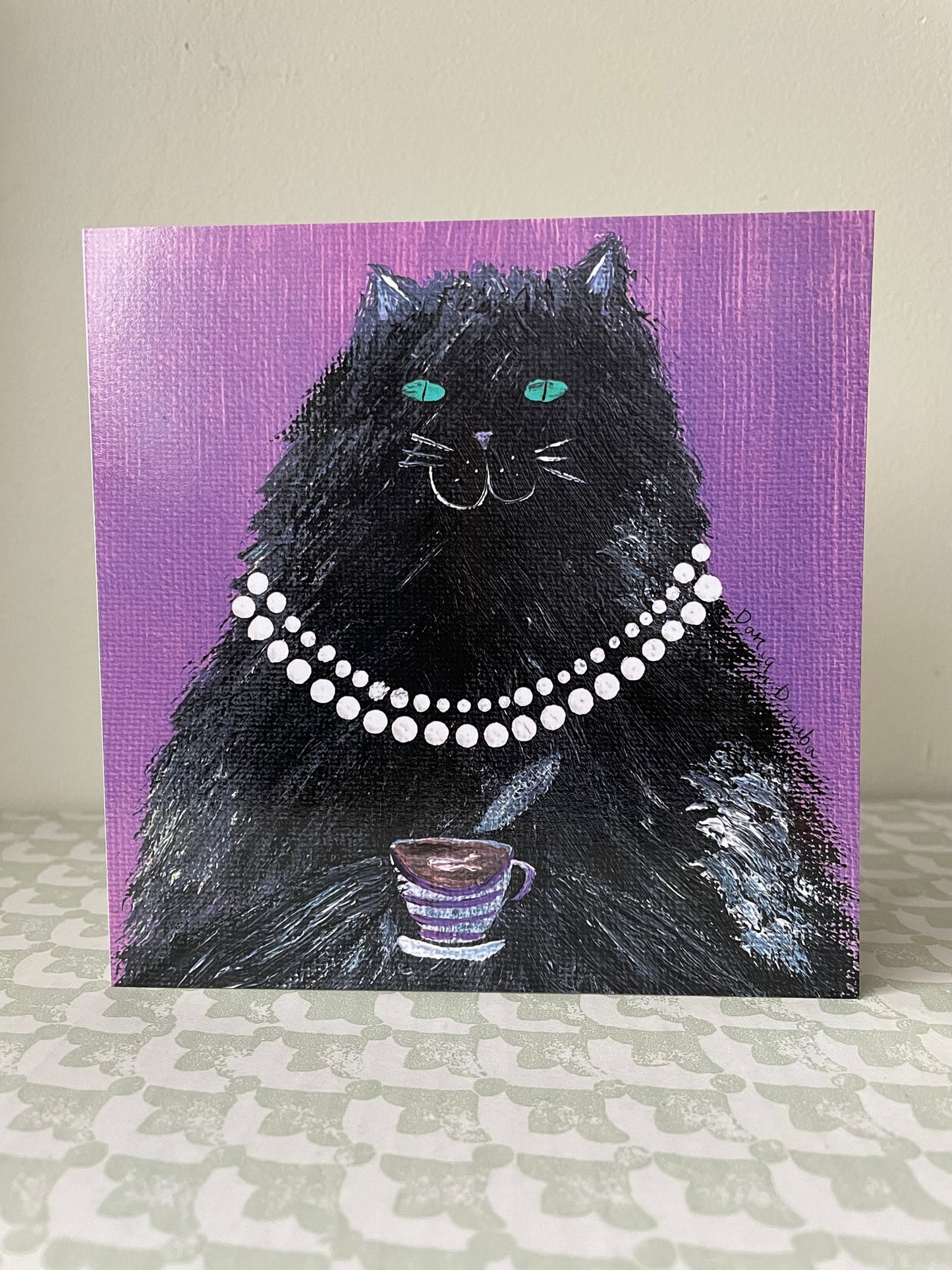 Carte de vœux verticale : Carte carrée aristochat