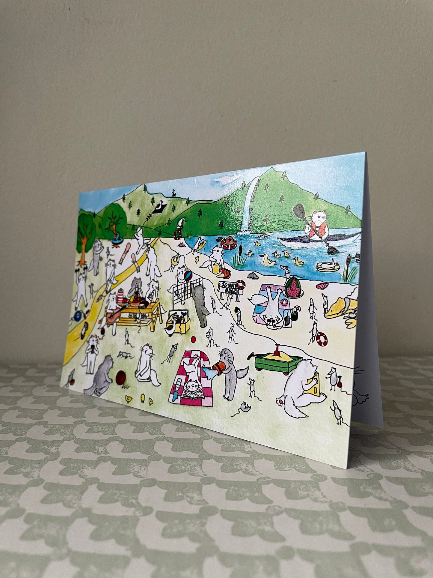 Chats dans un parc: Carte de vœux pliante