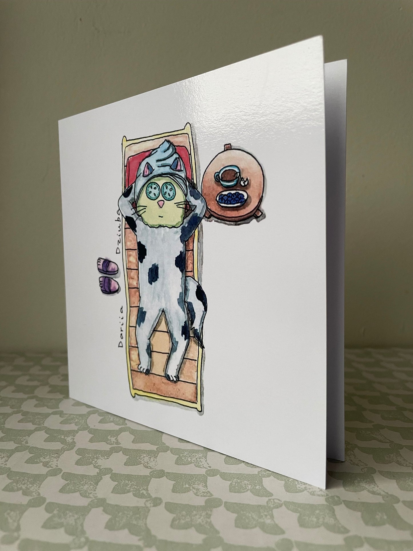 Chat dans un SPA: Carte de vœux pliante