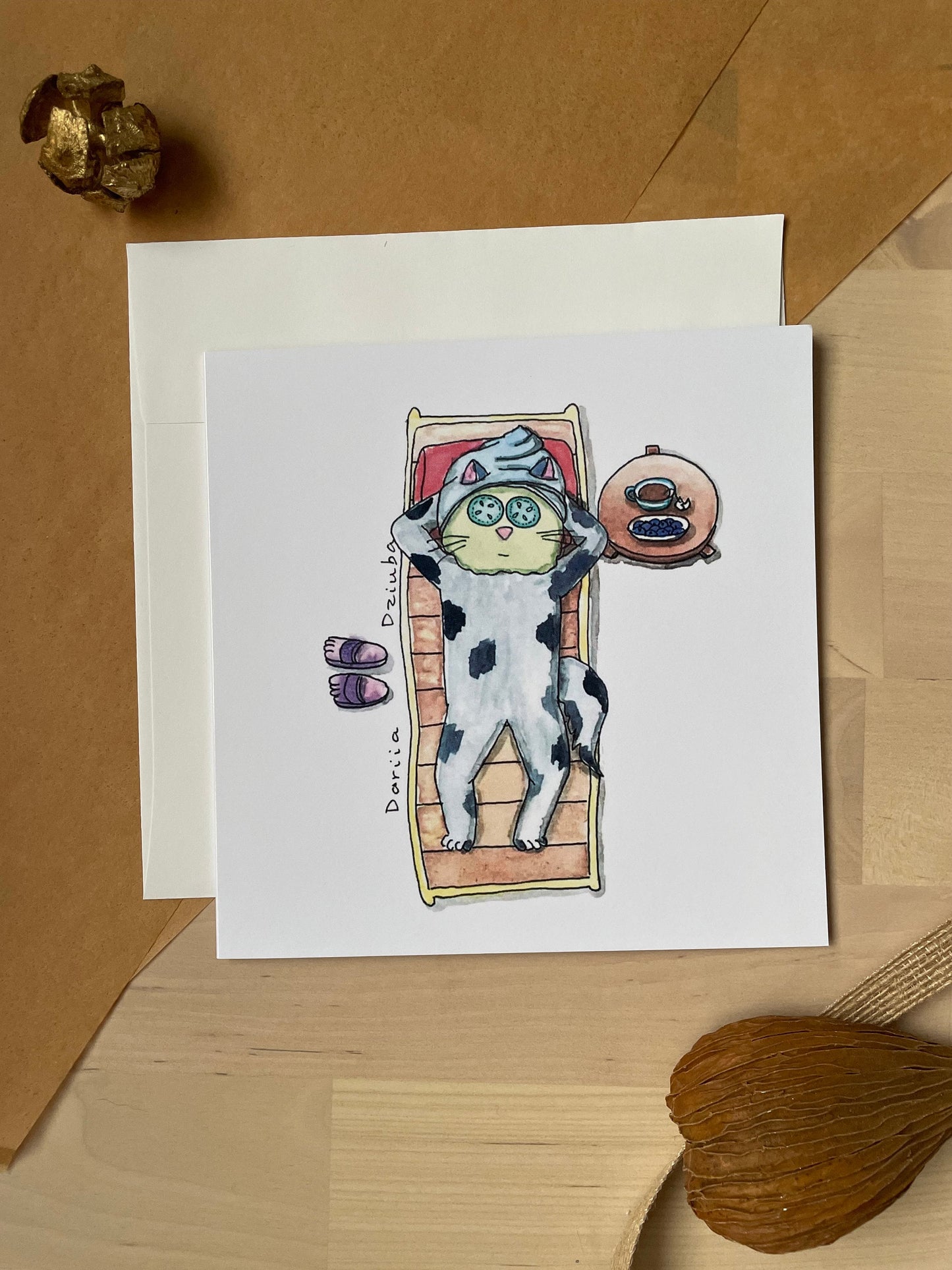 Chat dans un SPA: Carte de vœux pliante