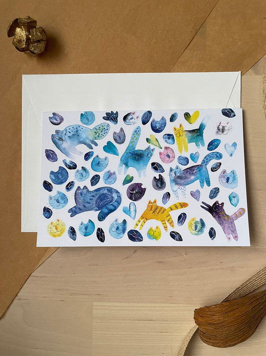 Chats et cristaux: Carte de vœux