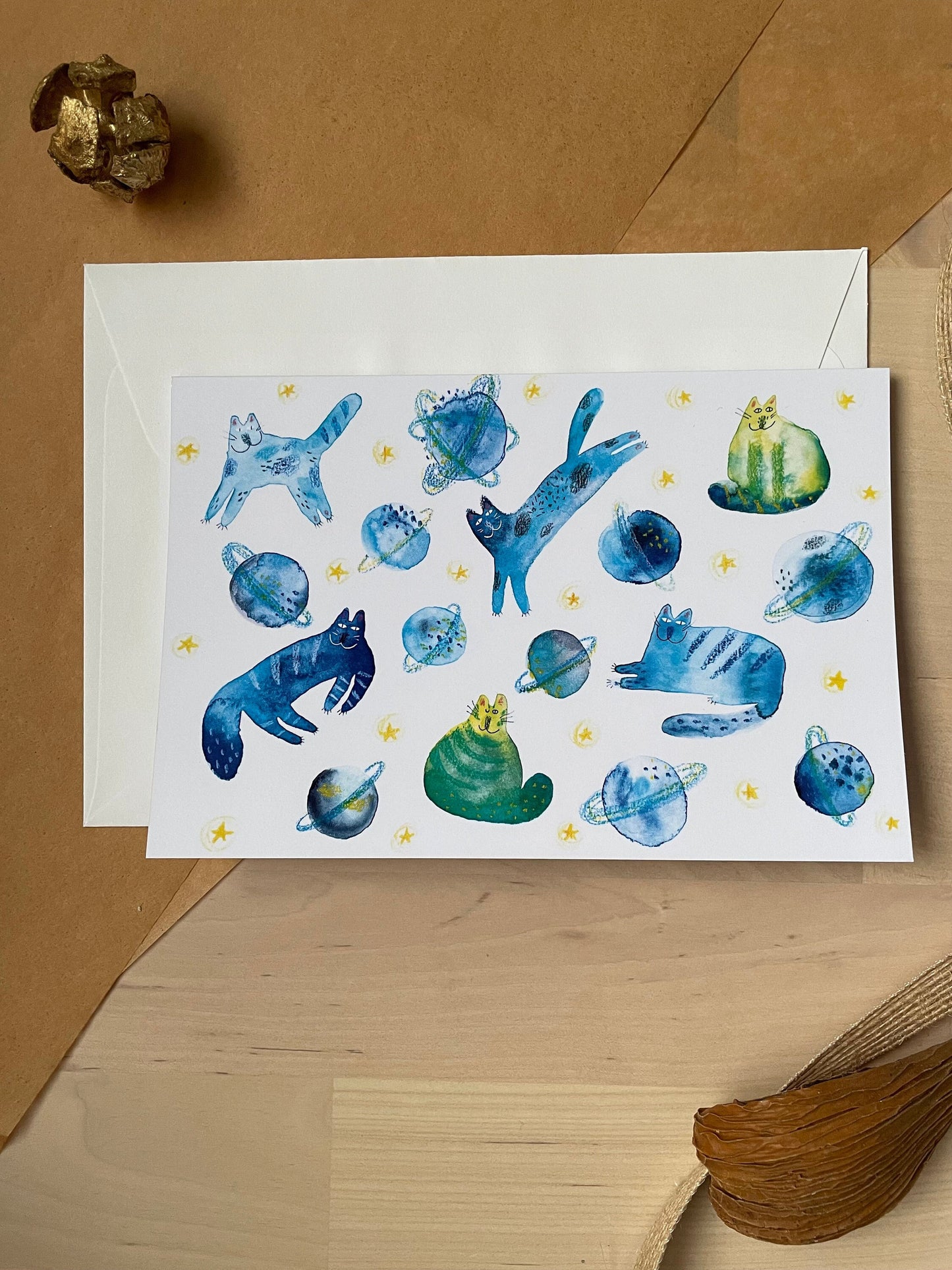 Chats et planètes: Carte de vœux