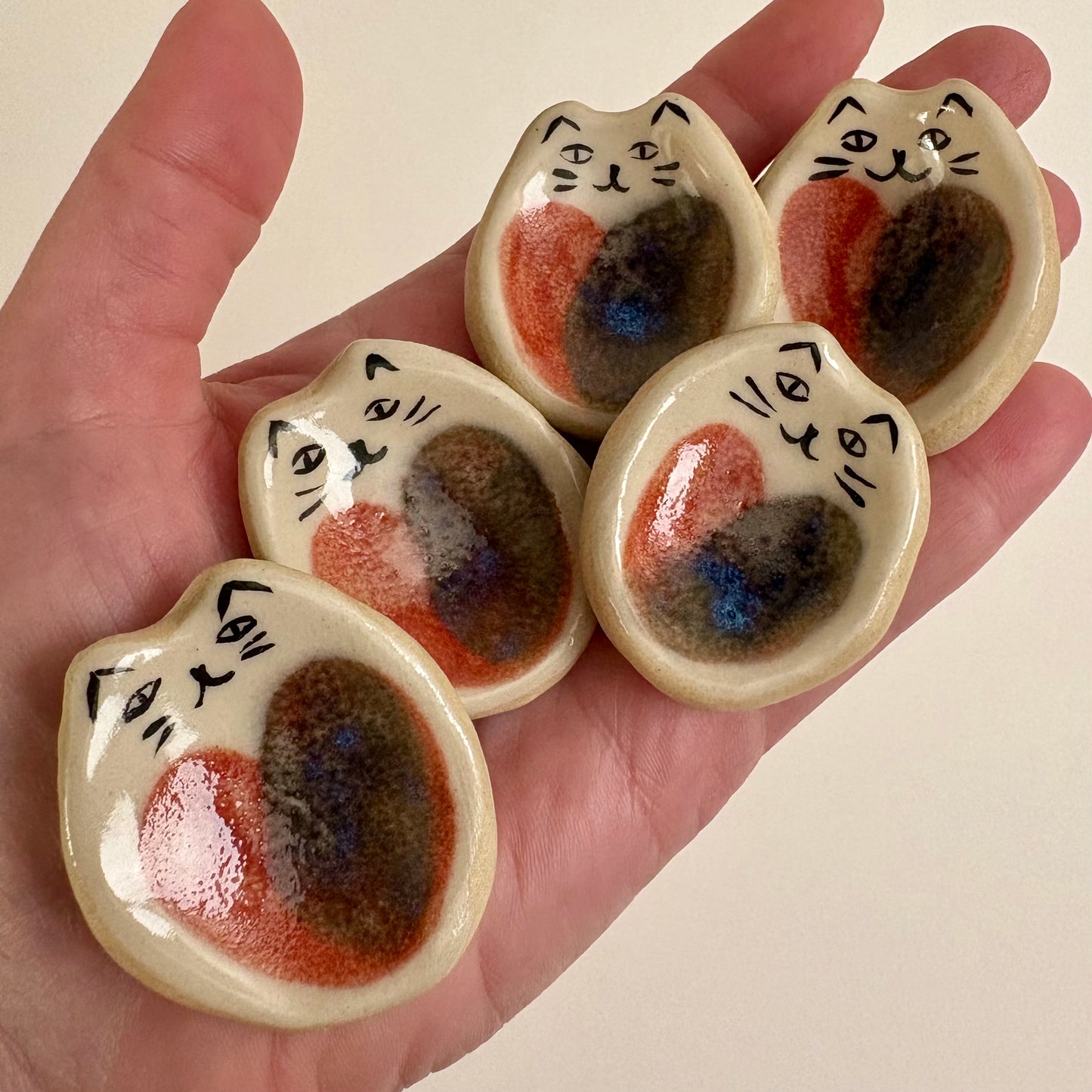 Handmade Ceramic Cat Worry Stone