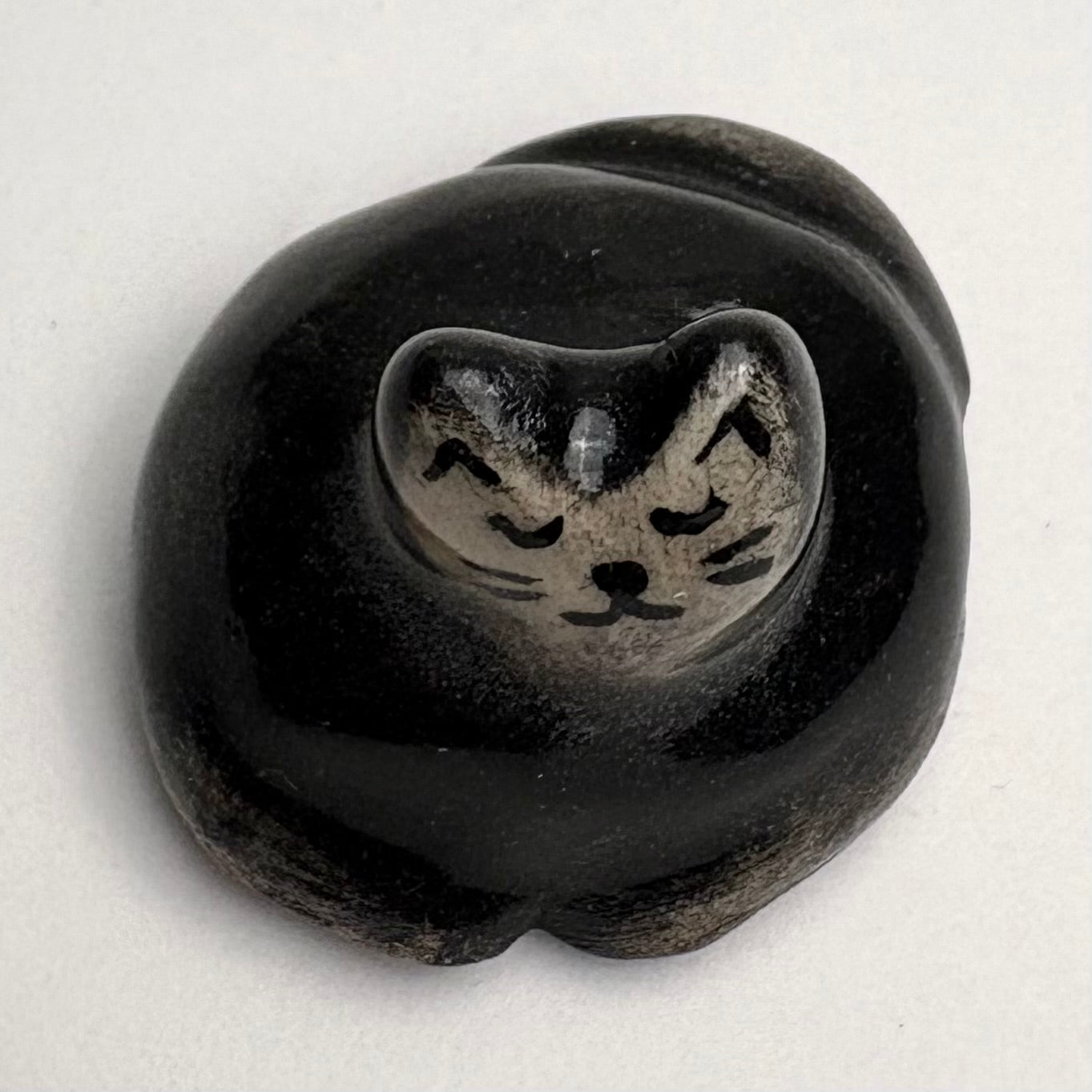 Handmade Mini Black Tuxedo Cat Sculpture • Ceramic Cat Figurine • Tiny Desk Buddy • Collectible Pottery Cat • Gift for Cat Lovers