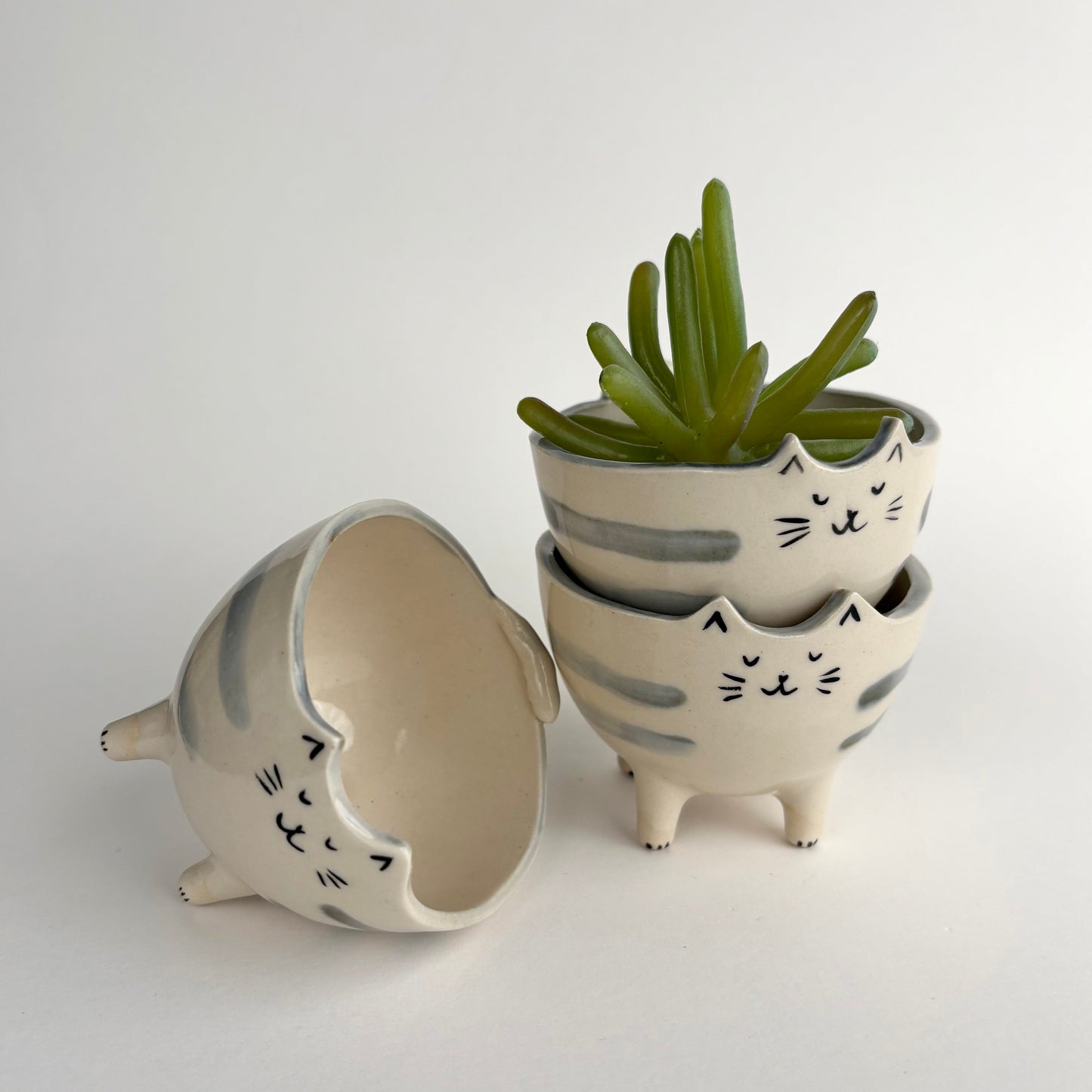 Mini Cat Planter on Paws