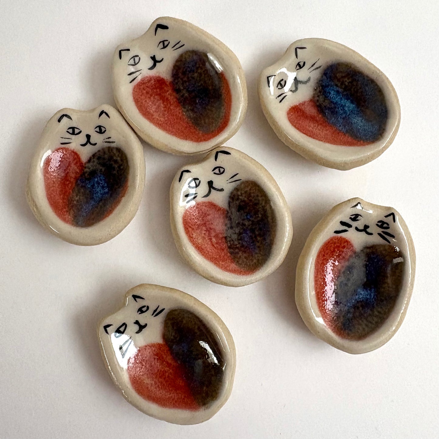 Handmade Ceramic Cat Worry Stone