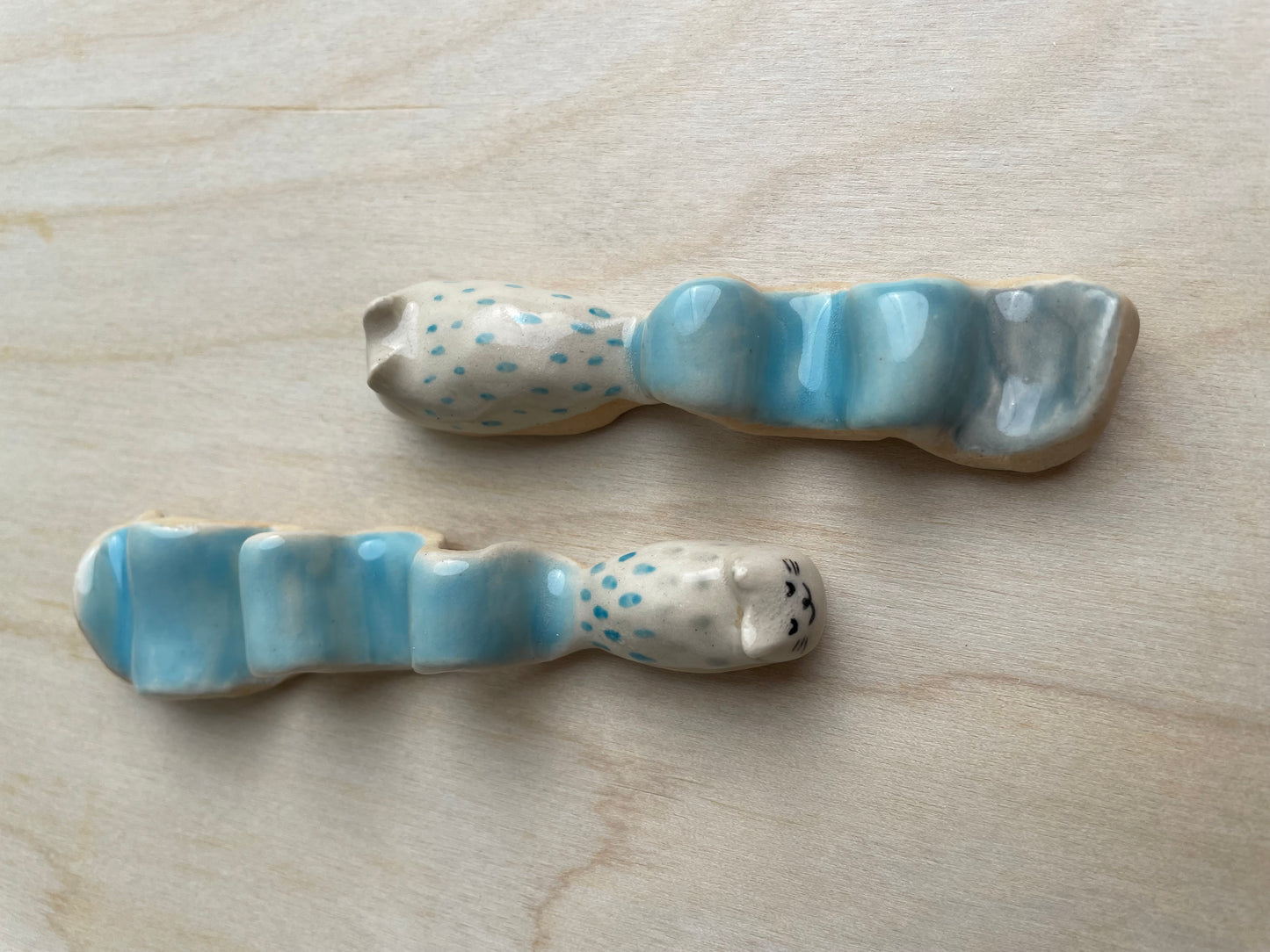 Ceramic brush/ chopstick holder: Whimsical cat