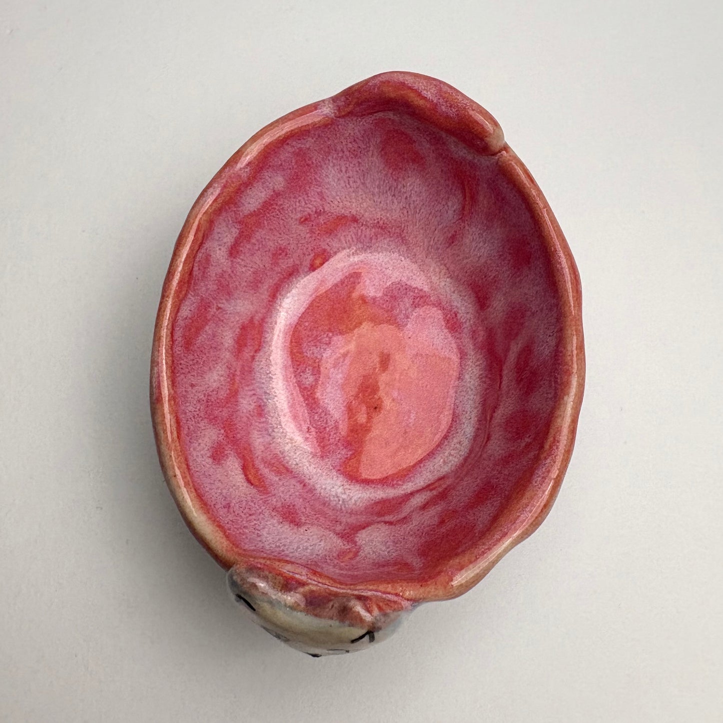 Handmade Cat Dish – Small Ceramic Bowl for Rings, Sauce, Olives, Tiny Snacks – White Clay Cat Pottery Gift