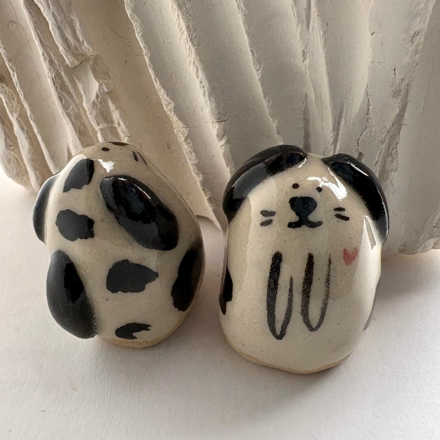 Tiny Handmade Ceramic Dog Figurine