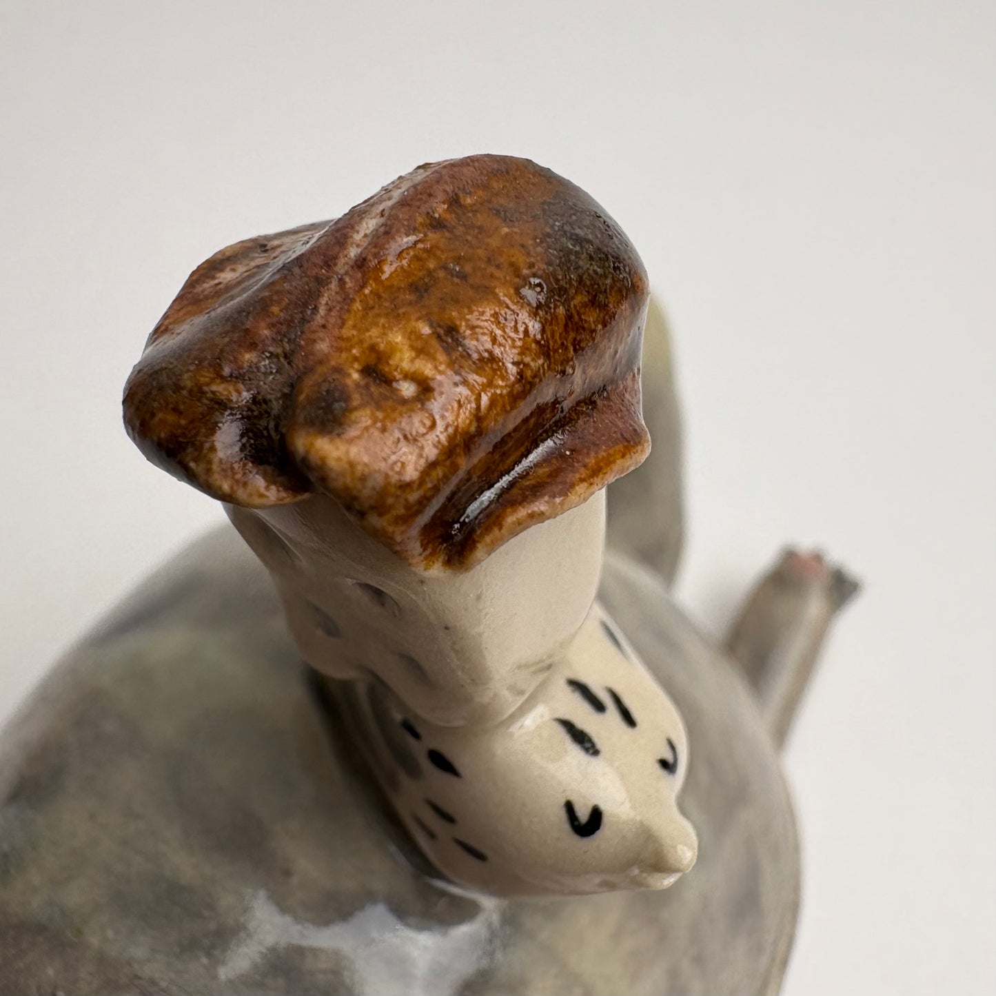 Whimsical Ceramic Cat Art Box with Bird & Four-Legged Fish — Hand-Sculpted Collector Piece