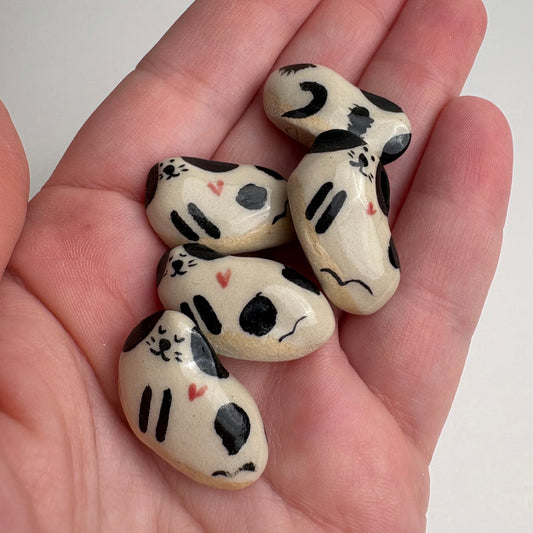 Tiny Hand-Sculpted Ceramic Dogs with Heart – Assorted Designs