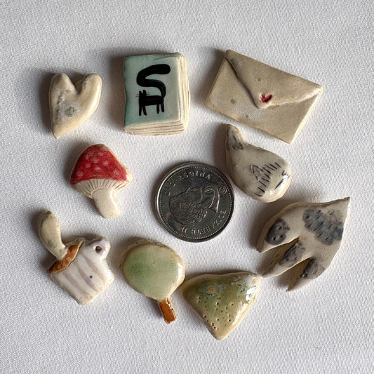 Tiny assorted ceramic magnets: Decorative