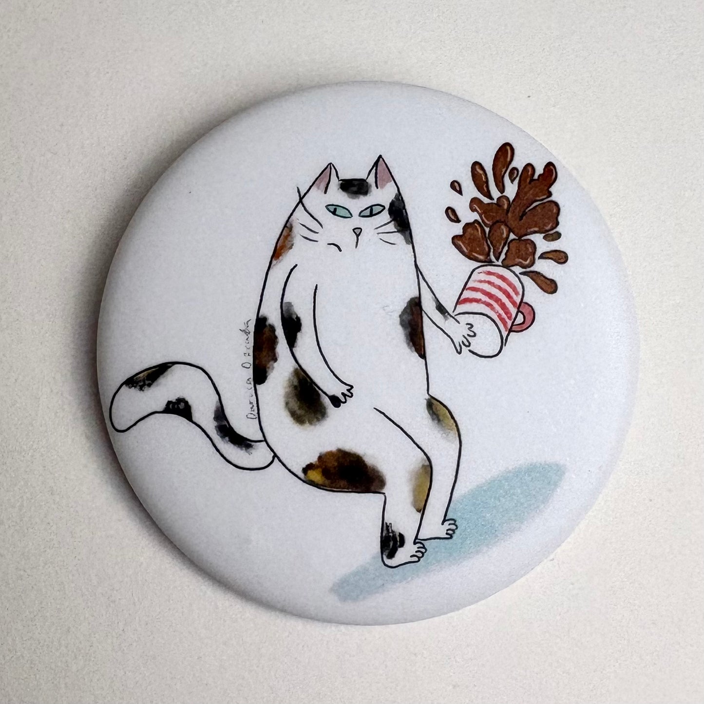 Angry Cat Button Pin – Made in Canada