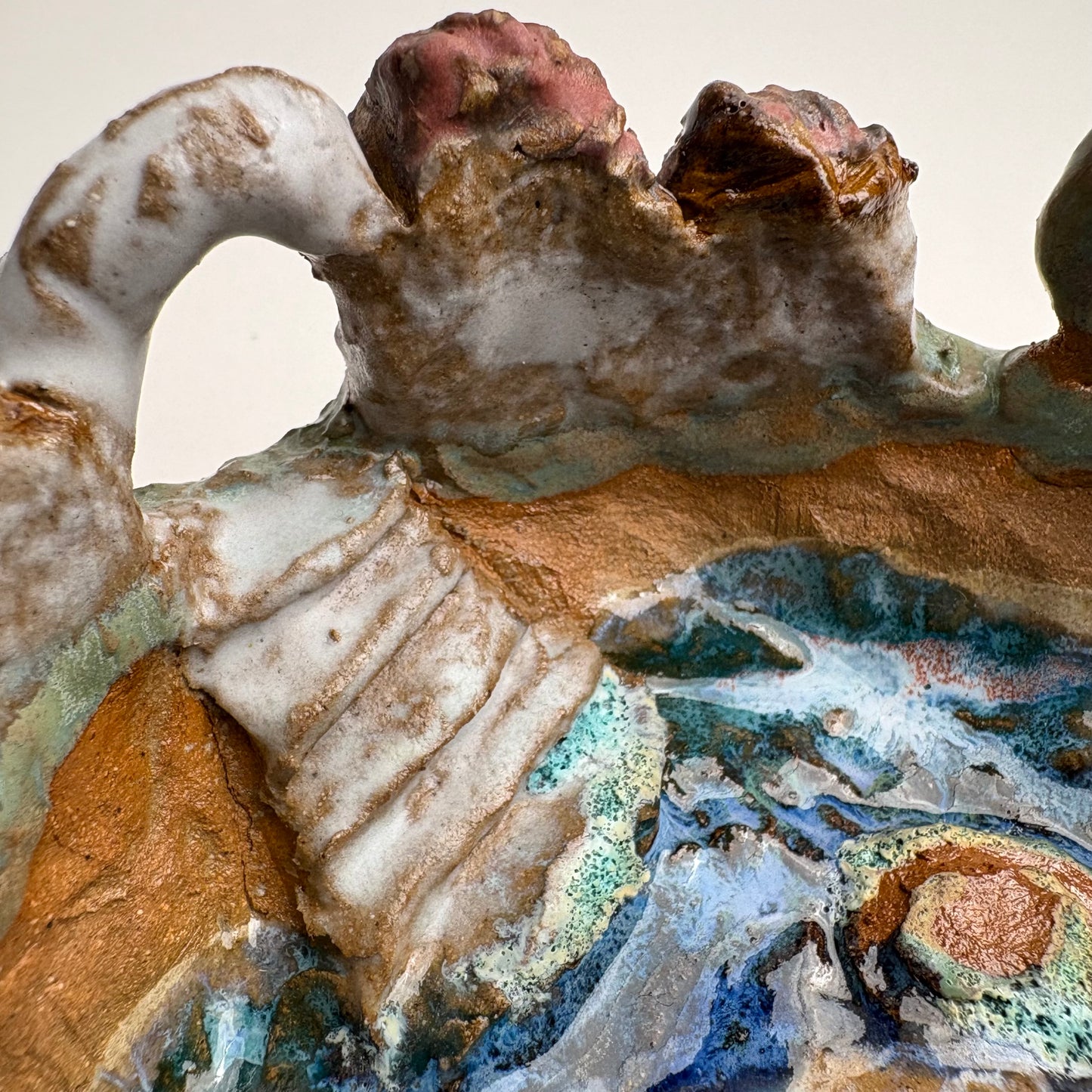 Bol en céramique fait main représentant un chat sirène féerique