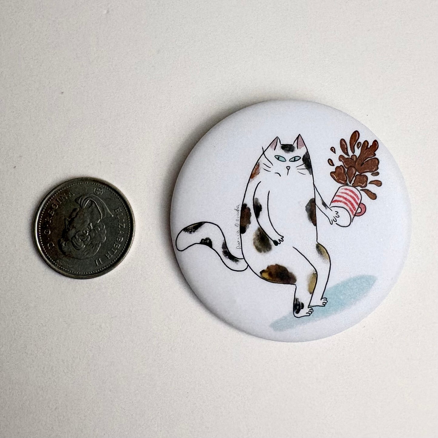 Angry Cat Button Pin – Made in Canada