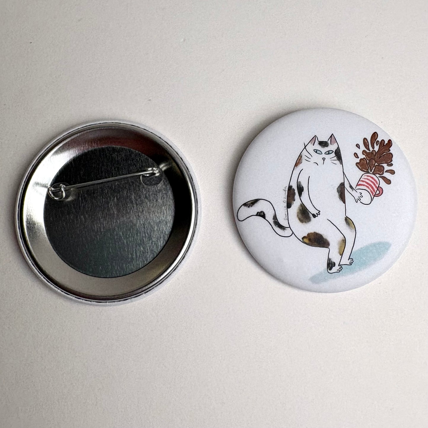 Angry Cat Button Pin – Made in Canada