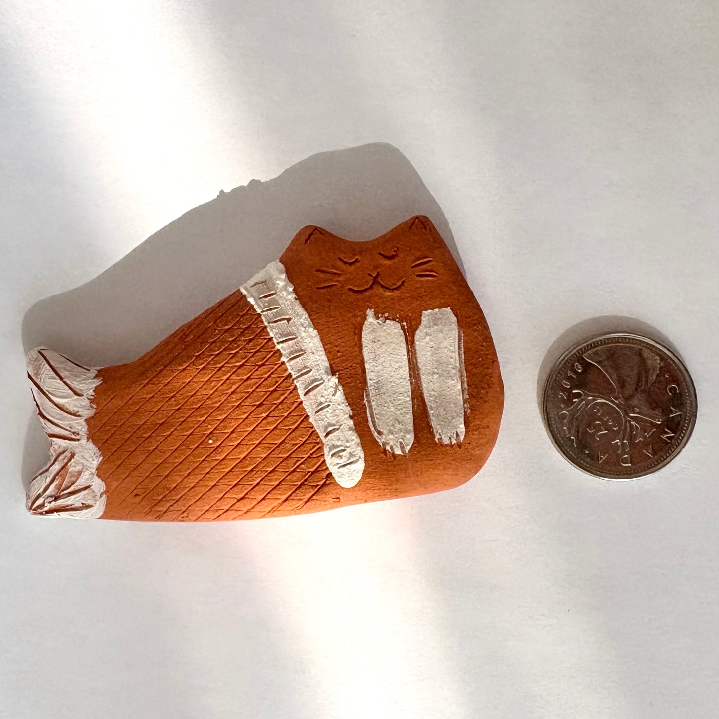 Terracotta Cat Sugar Saver and Essential Oil Diffuser – Handcrafted Standing Figurine