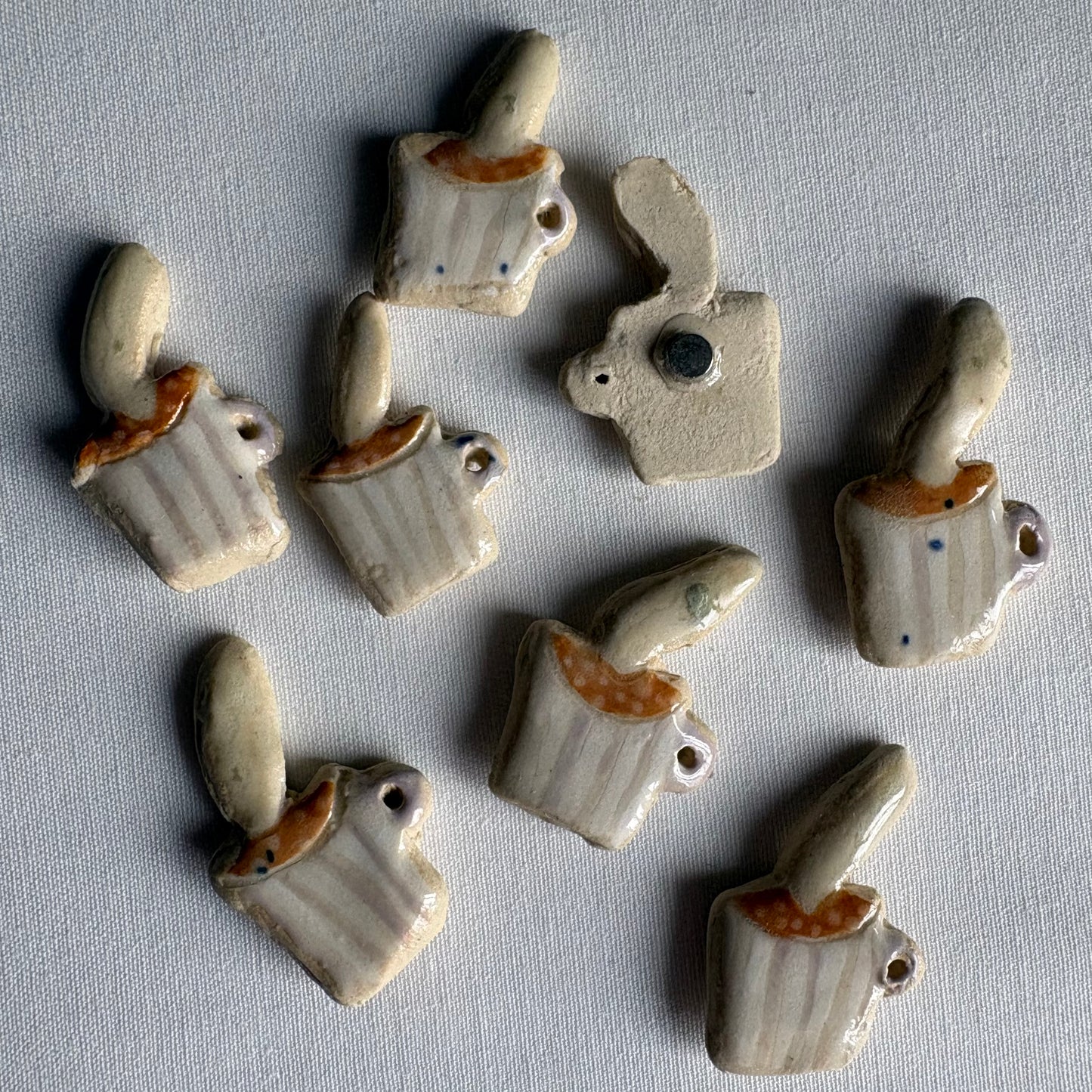 Tiny assorted ceramic magnets: Decorative