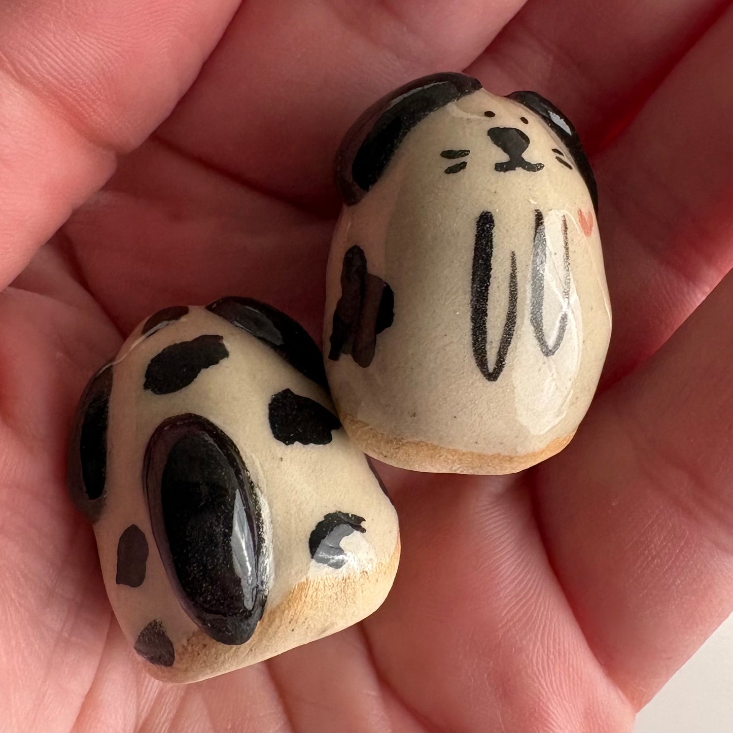 Tiny Handmade Ceramic Dog Figurine