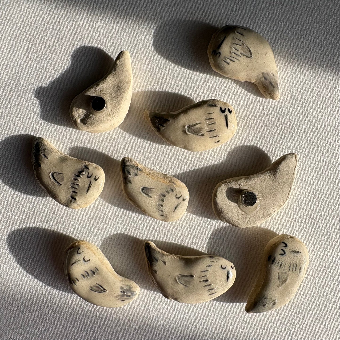 Tiny assorted ceramic magnets: Decorative