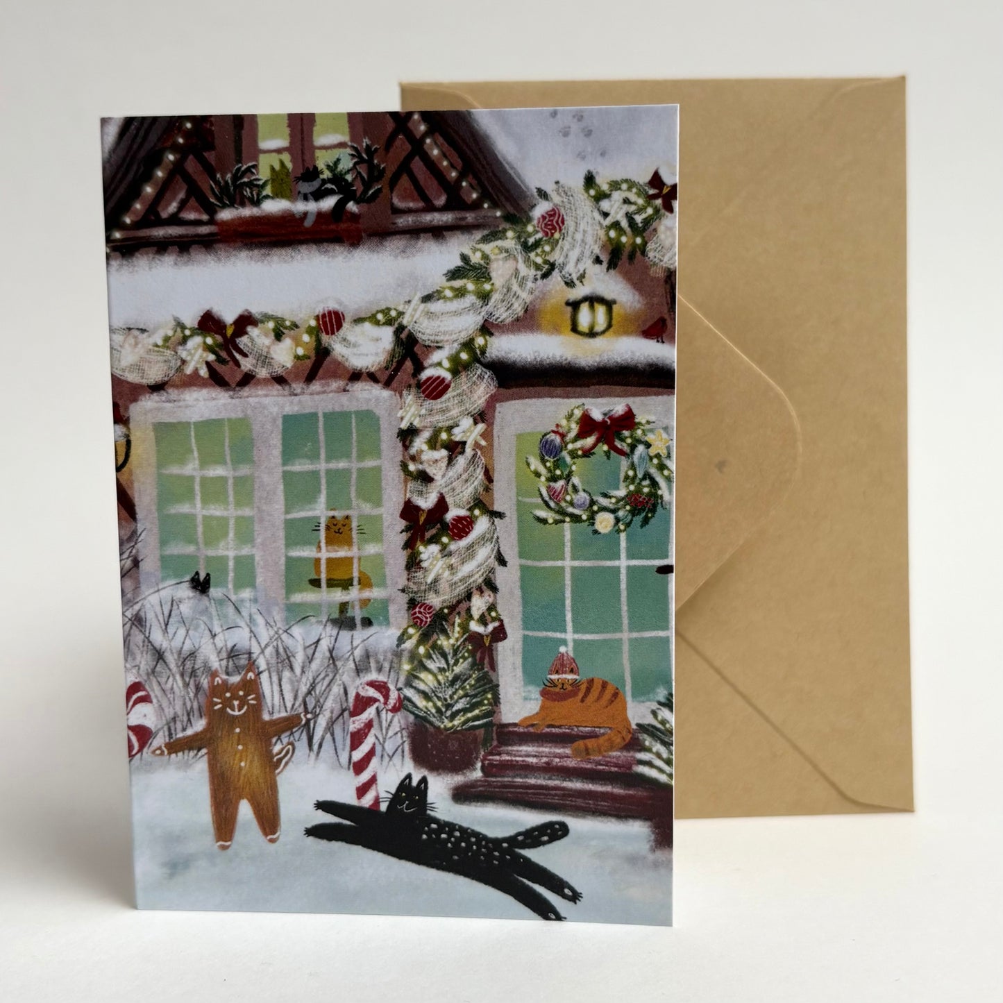 Mini card: Christmas Gingerbread Cat