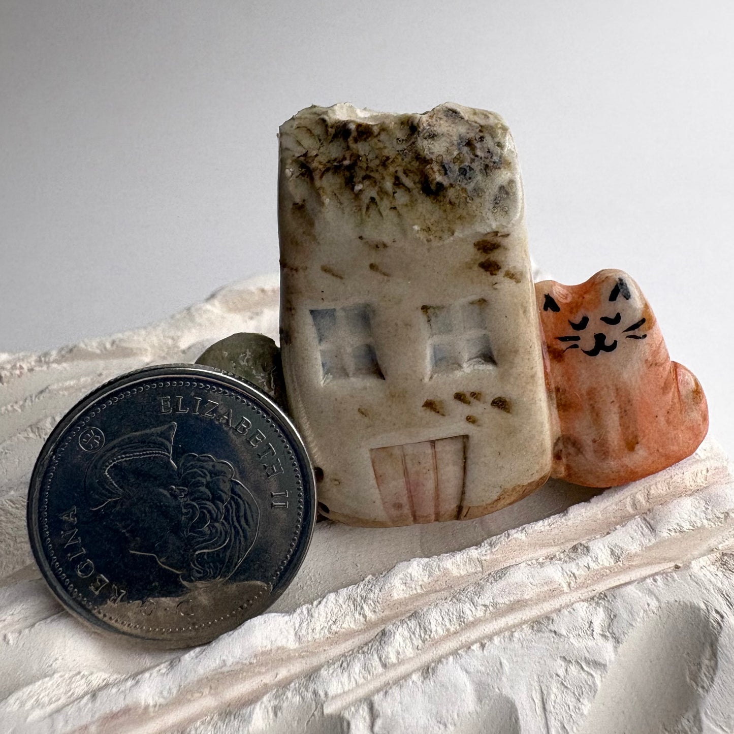 Mini House, Cat and Tree Bud Vase – Handmade Ceramic Miniature Vase