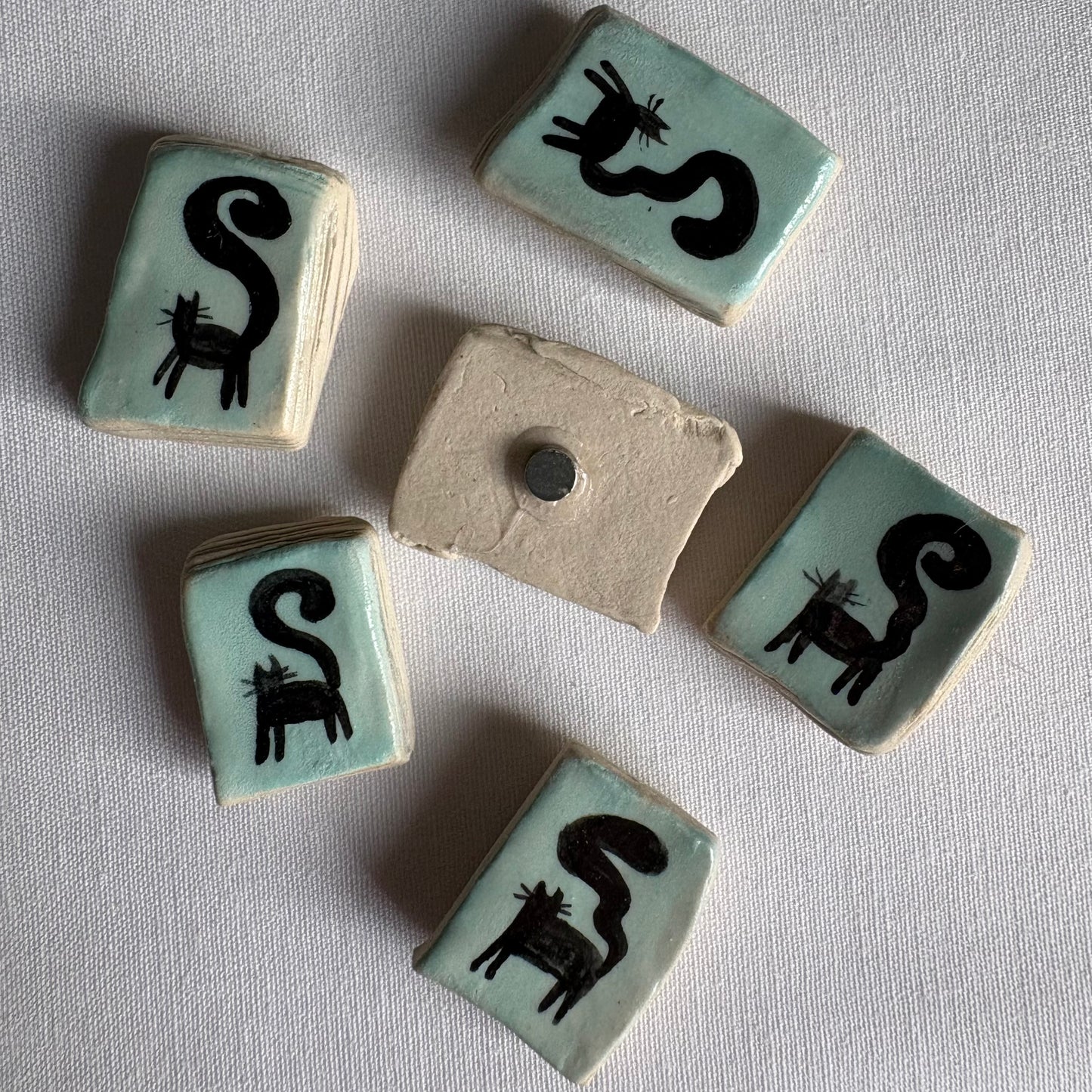 Tiny assorted ceramic magnets: Decorative