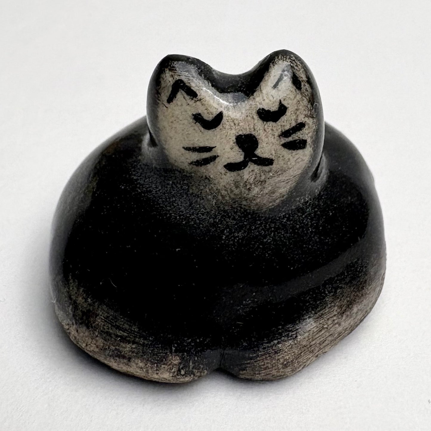Handmade Mini Black Tuxedo Cat Sculpture • Ceramic Cat Figurine • Tiny Desk Buddy • Collectible Pottery Cat • Gift for Cat Lovers