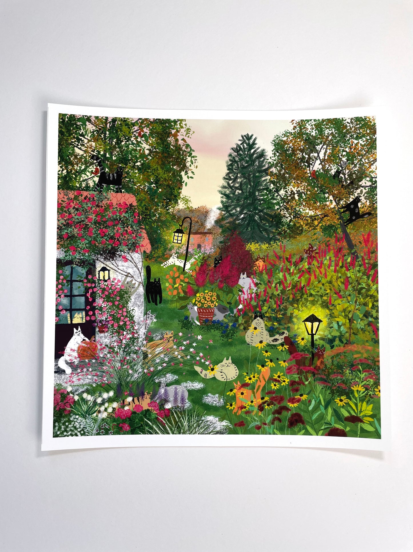 Print: Autumn Garden - Wall Art, Wall Hangings