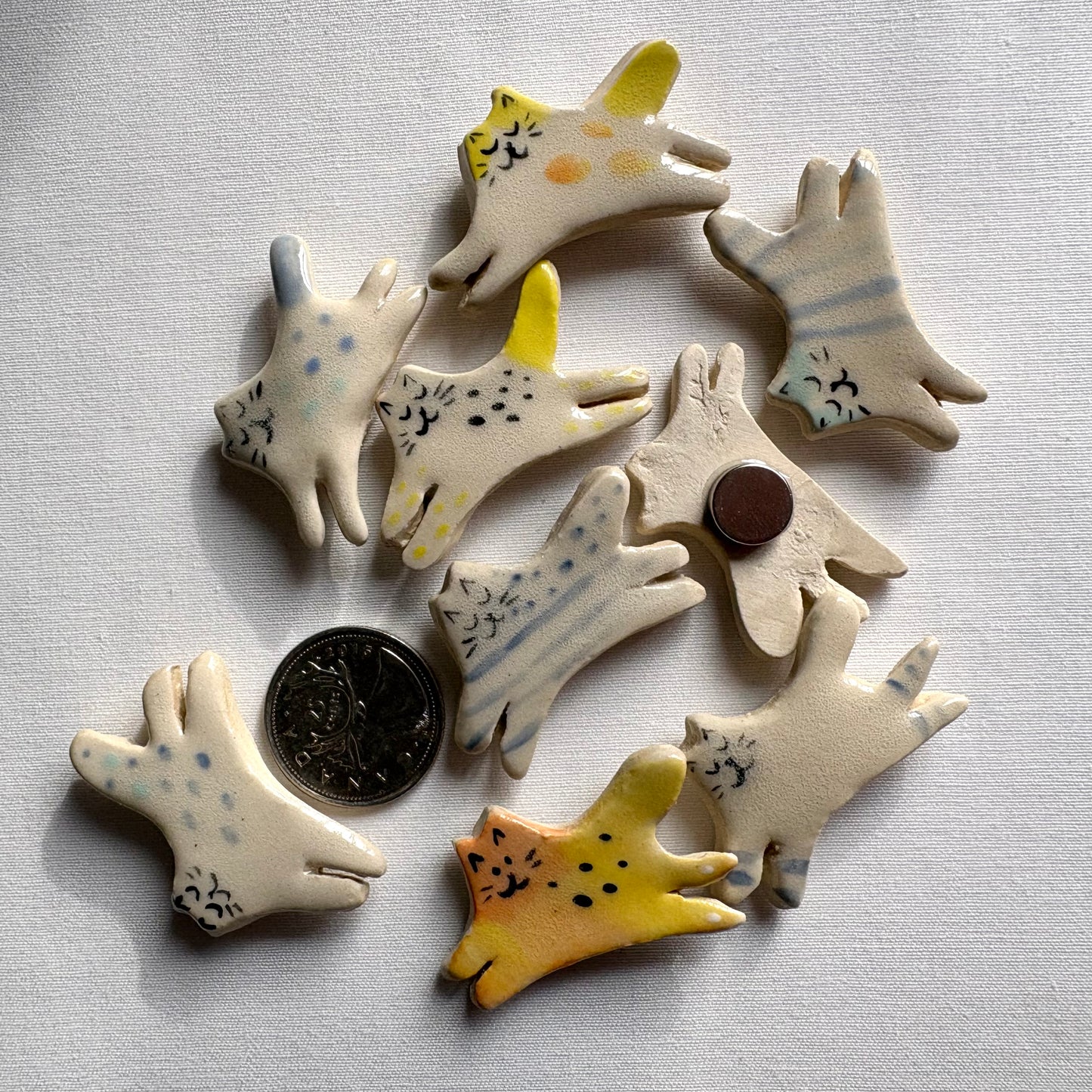 Tiny Cat-Shaped Ceramic Magnets: Bright and Assorted
