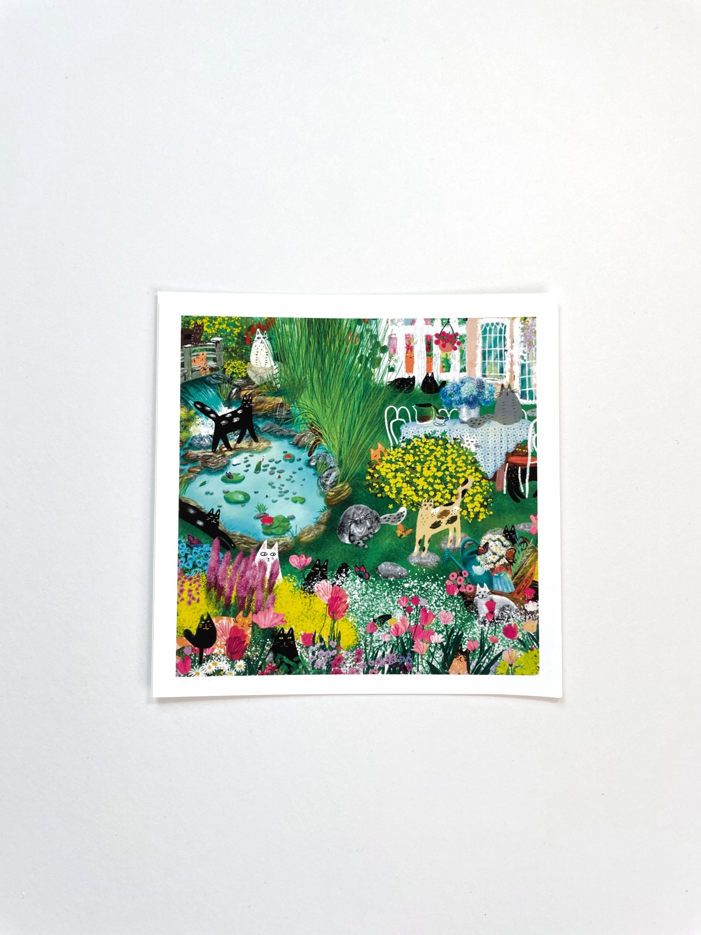 Print: Blooming Backyard - Wall Art, Wall Hangings