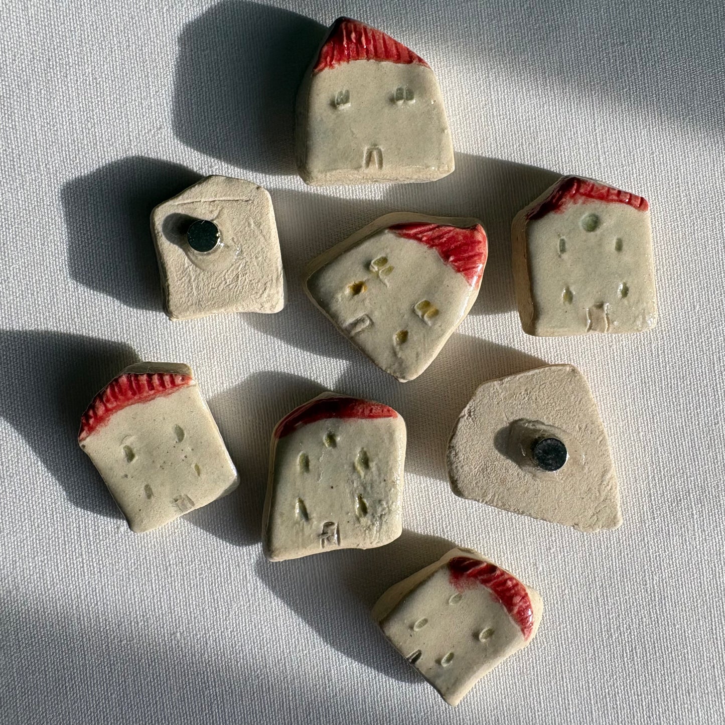Tiny assorted ceramic magnets: Decorative