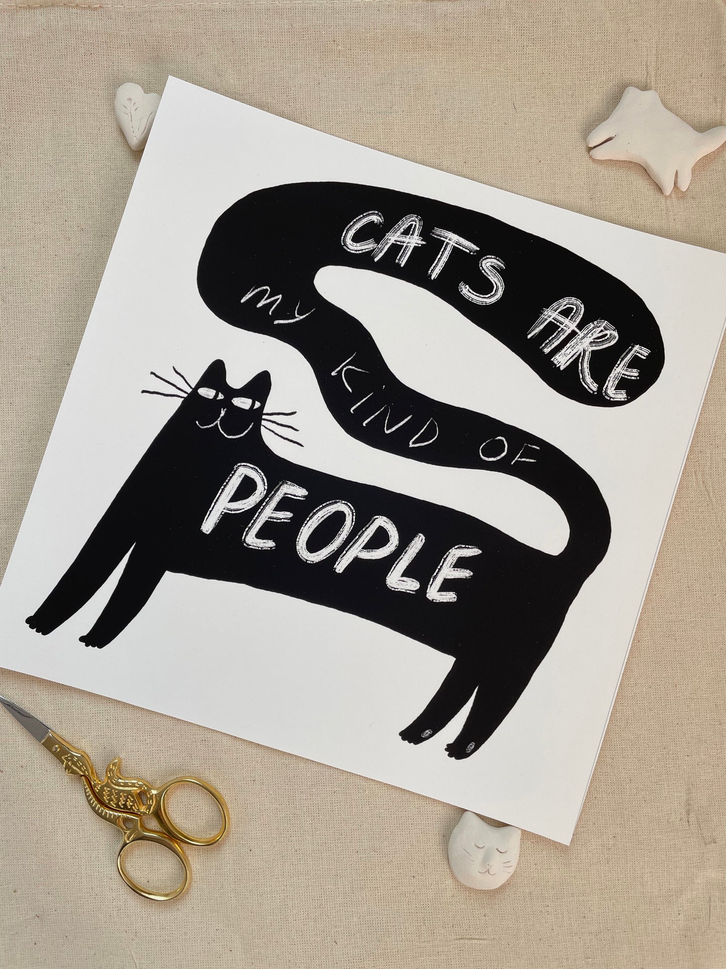 Print: Cats are my Kind of People - Wall Art, Wall Hangings