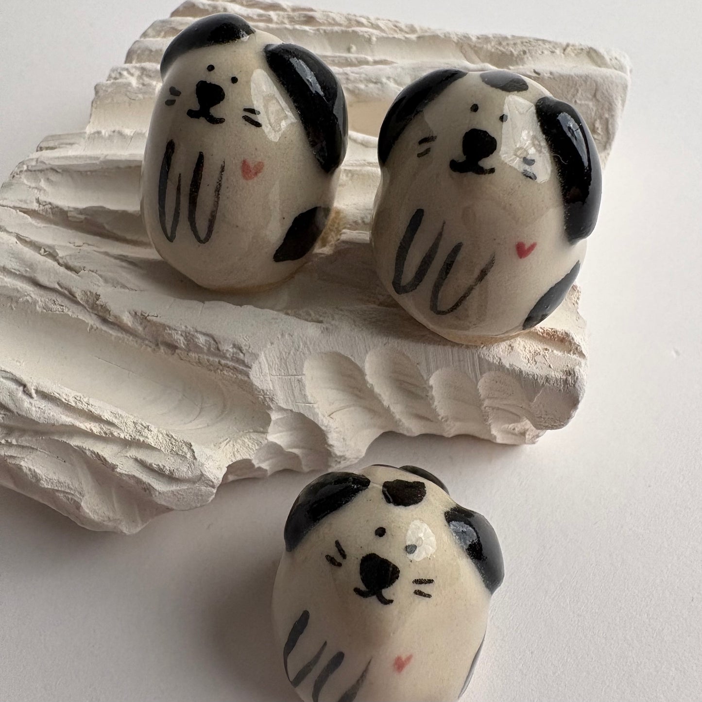 Tiny Handmade Ceramic Dog Figurine