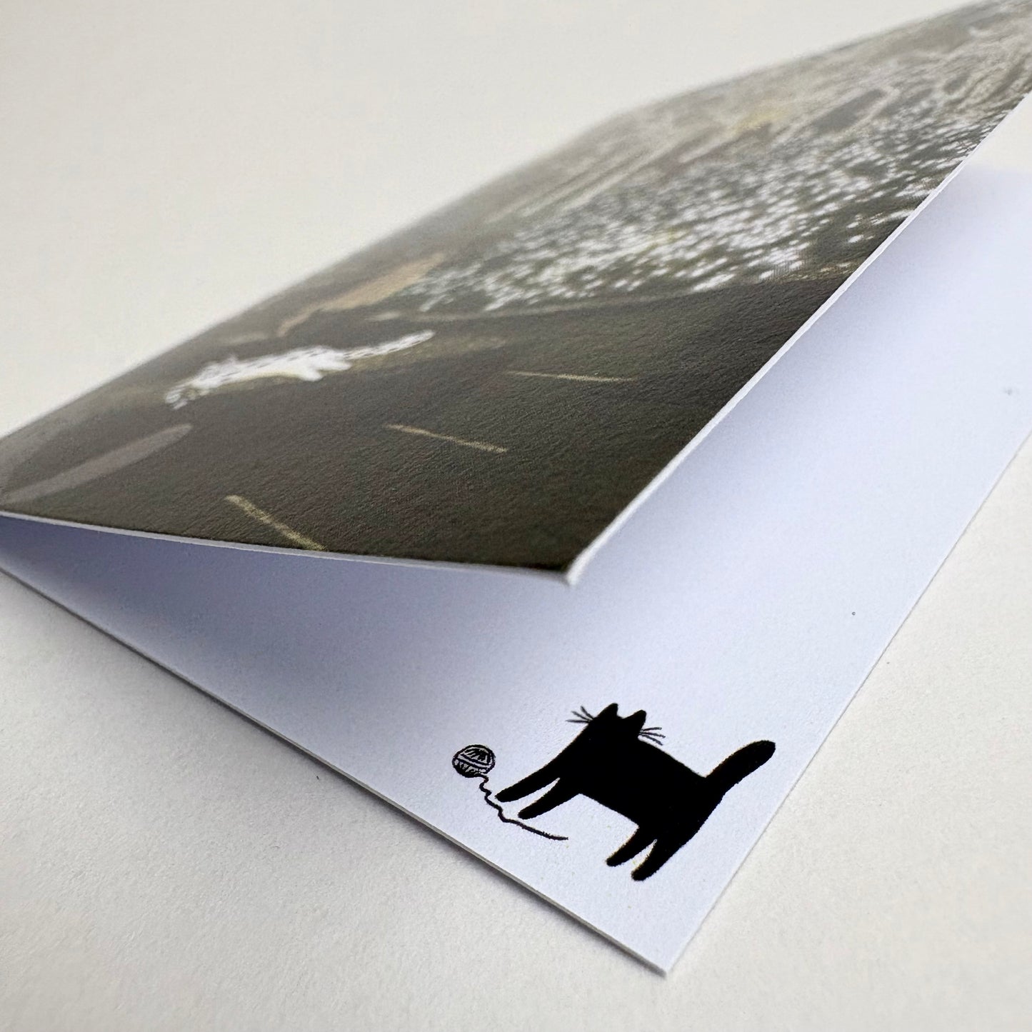 Mini card: Cats on the Fence in Winter