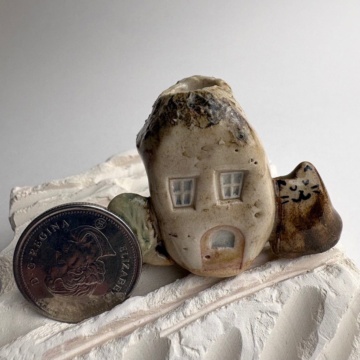 Mini House, Cat and Tree Bud Vase – Handmade Ceramic Miniature Vase